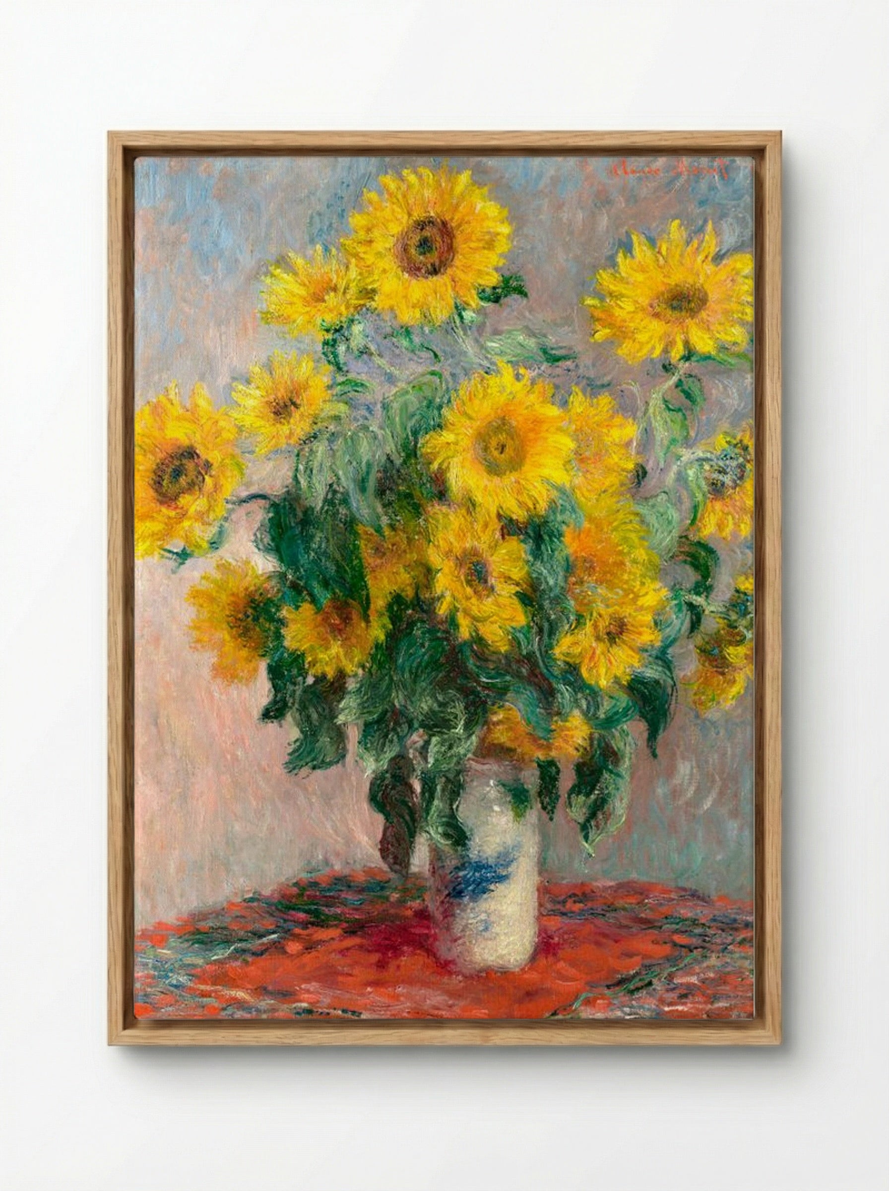Bouquet of Sunflowers - Claude Monet - Framed Canvas Wood