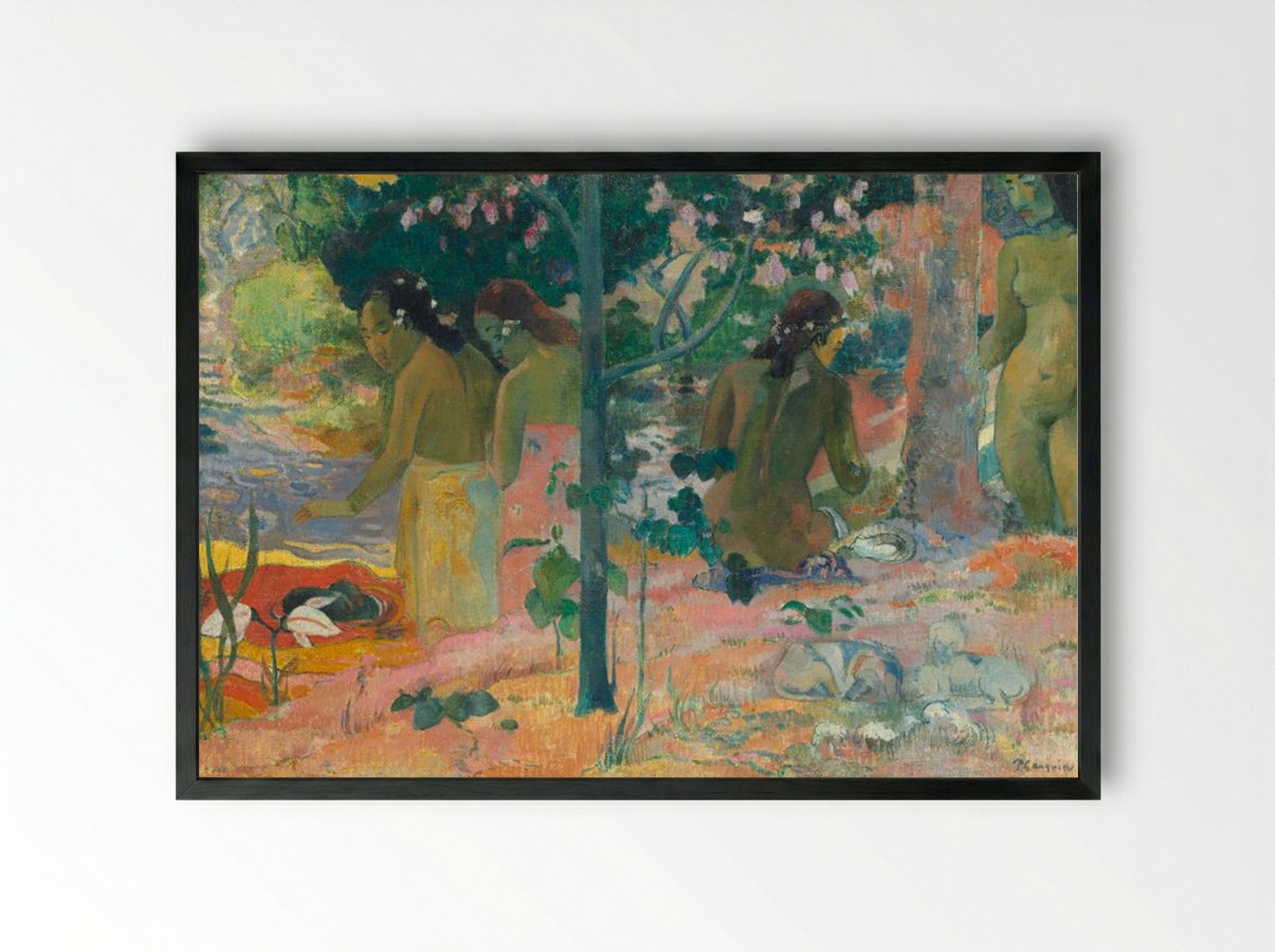 The Bathers - Paul Gauguin - Framed Print Black
