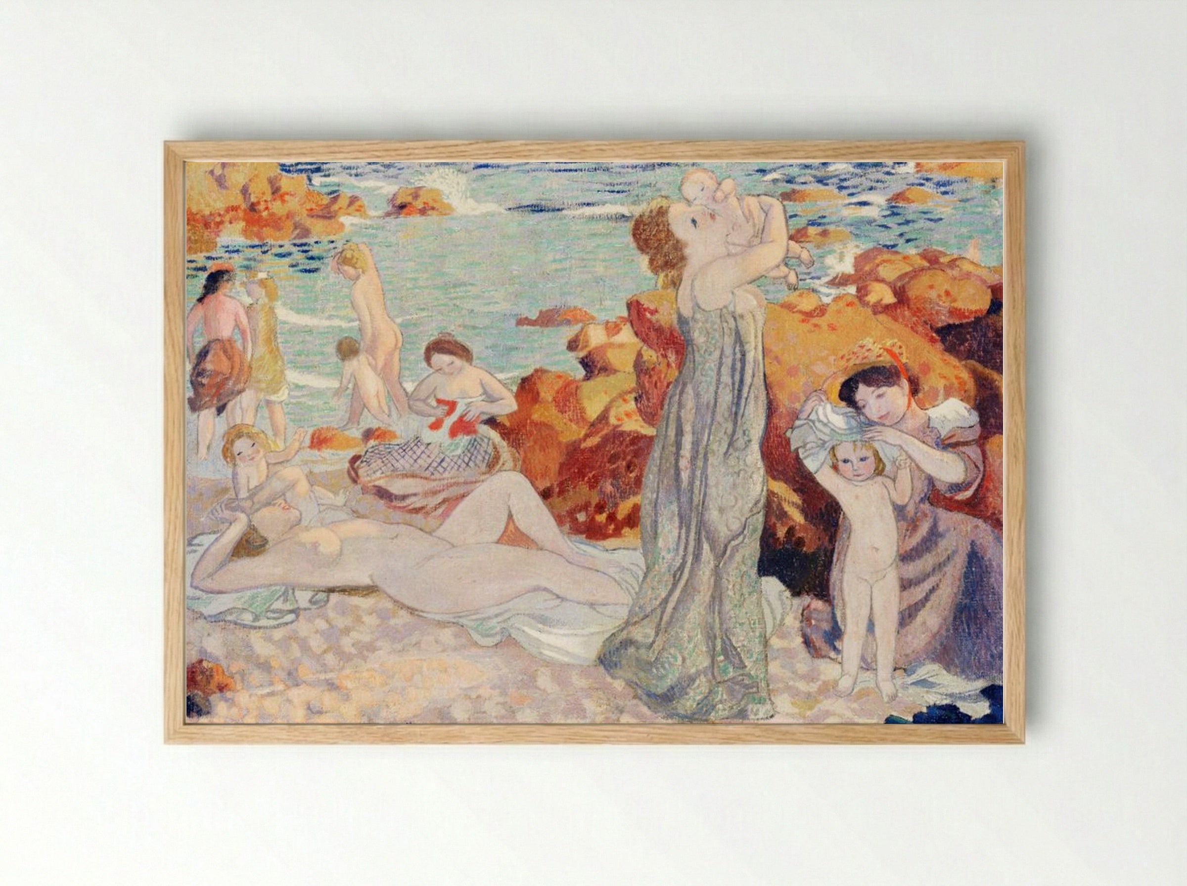 Bathers, Pouldu Beach - Maurice Denis - Framed Print Wood