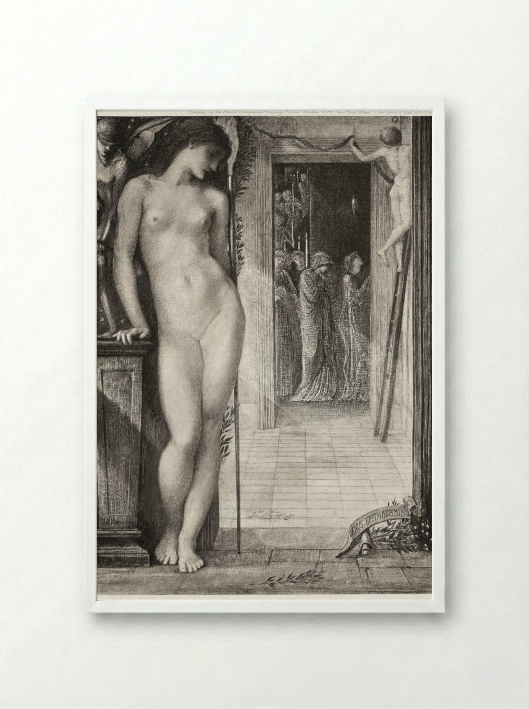 Venus Epithalamia - Edward Burne-Jones - Framed Print White