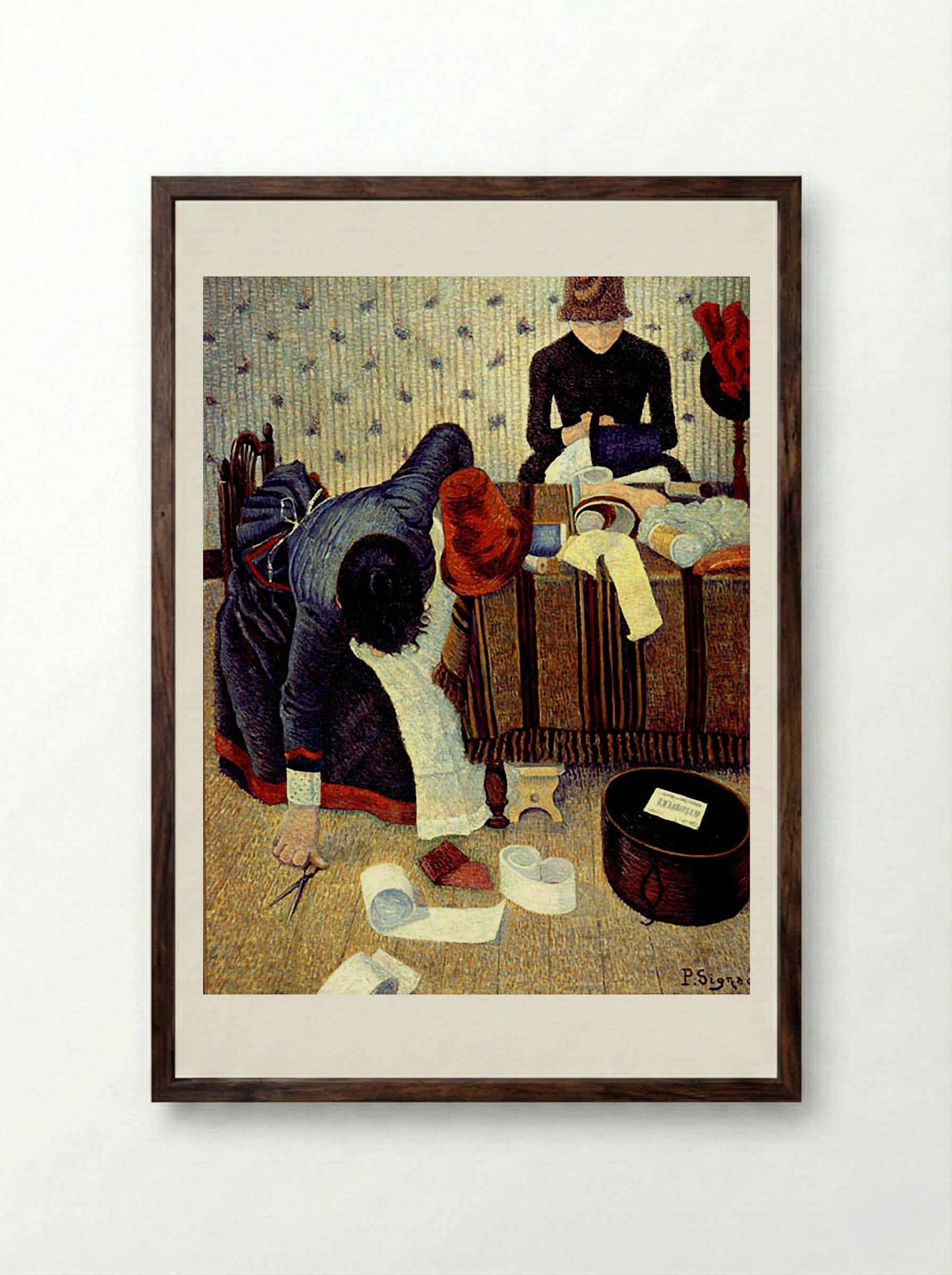 The Milliner - Paul Signac - Framed Print Dark Wood