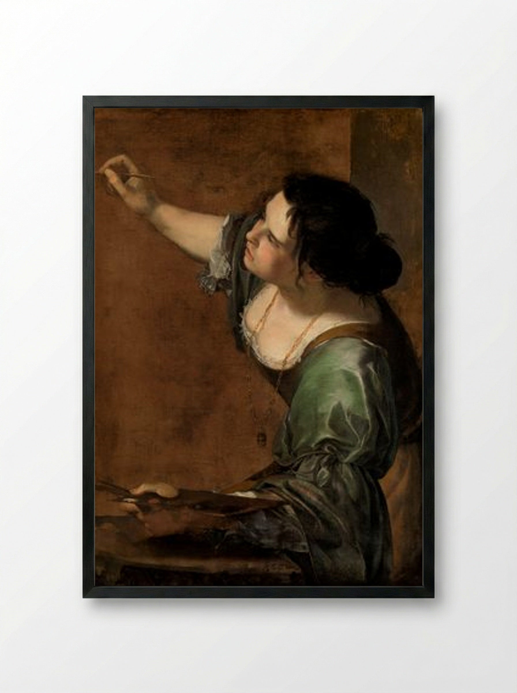 Self-Portrait as the Allegory of Painting - Artemisia Gentileschi - Framed Print Black