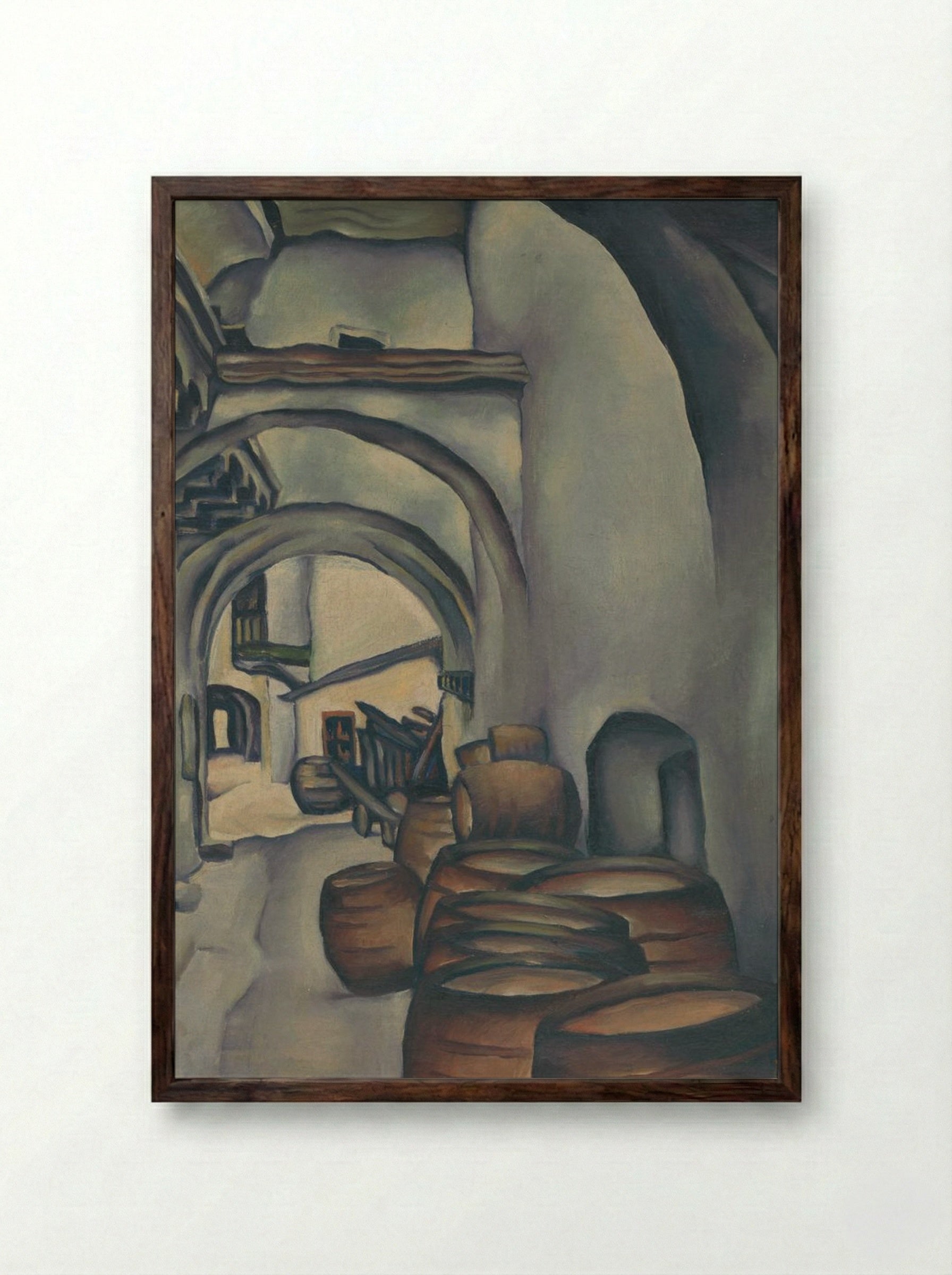 Kositsky Yard - Konstantin Bauer - Framed Print Dark Wood