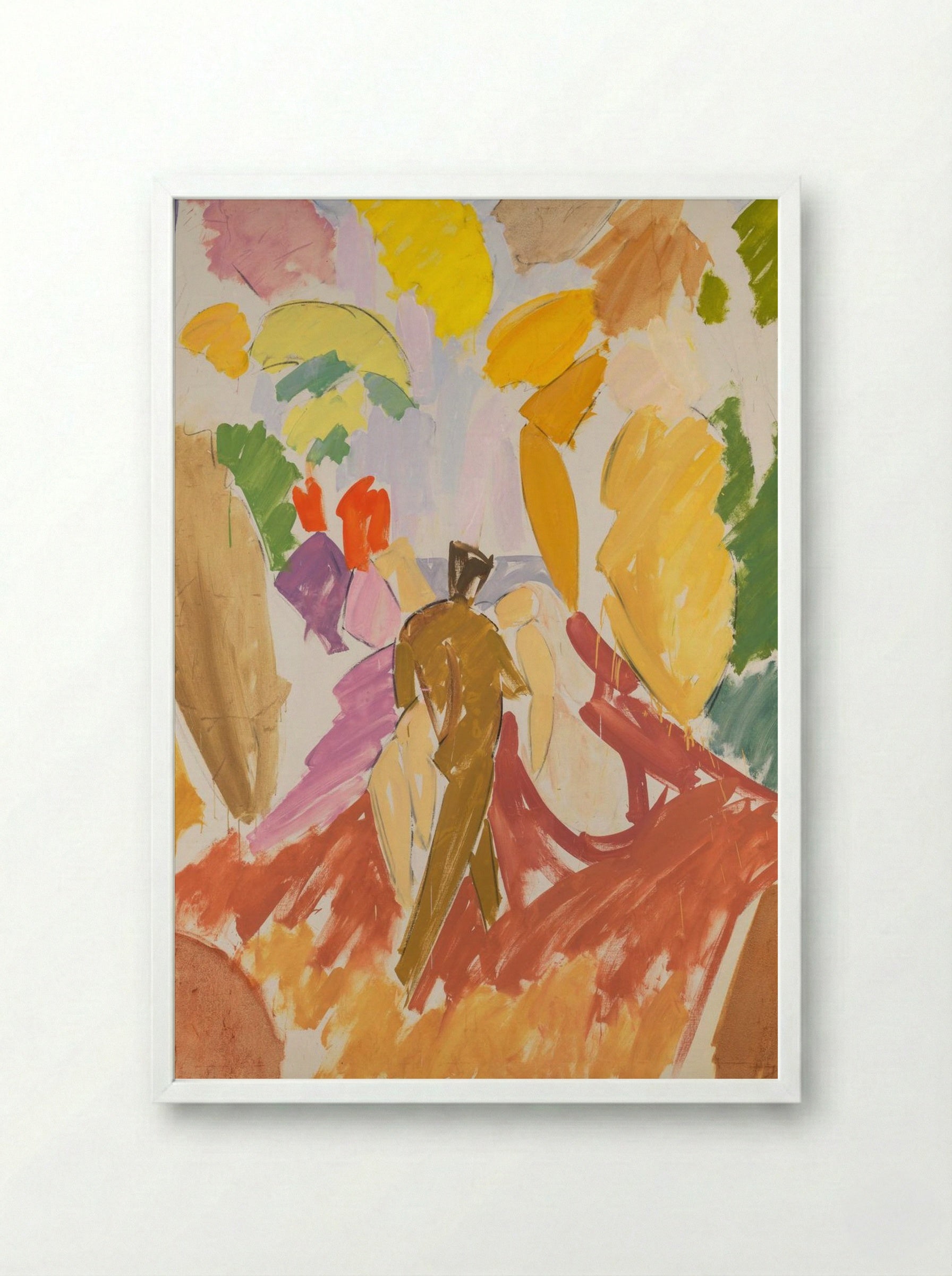 Faun and Nymph - Edvard Weie - Framed Print White