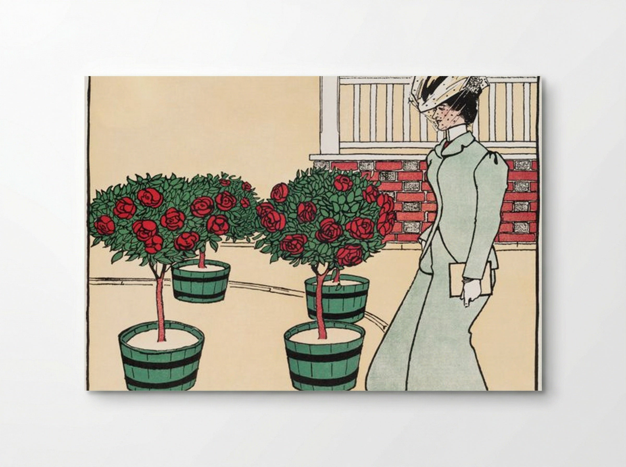 Woman in Rose Garden - Edward Penfield - Poster