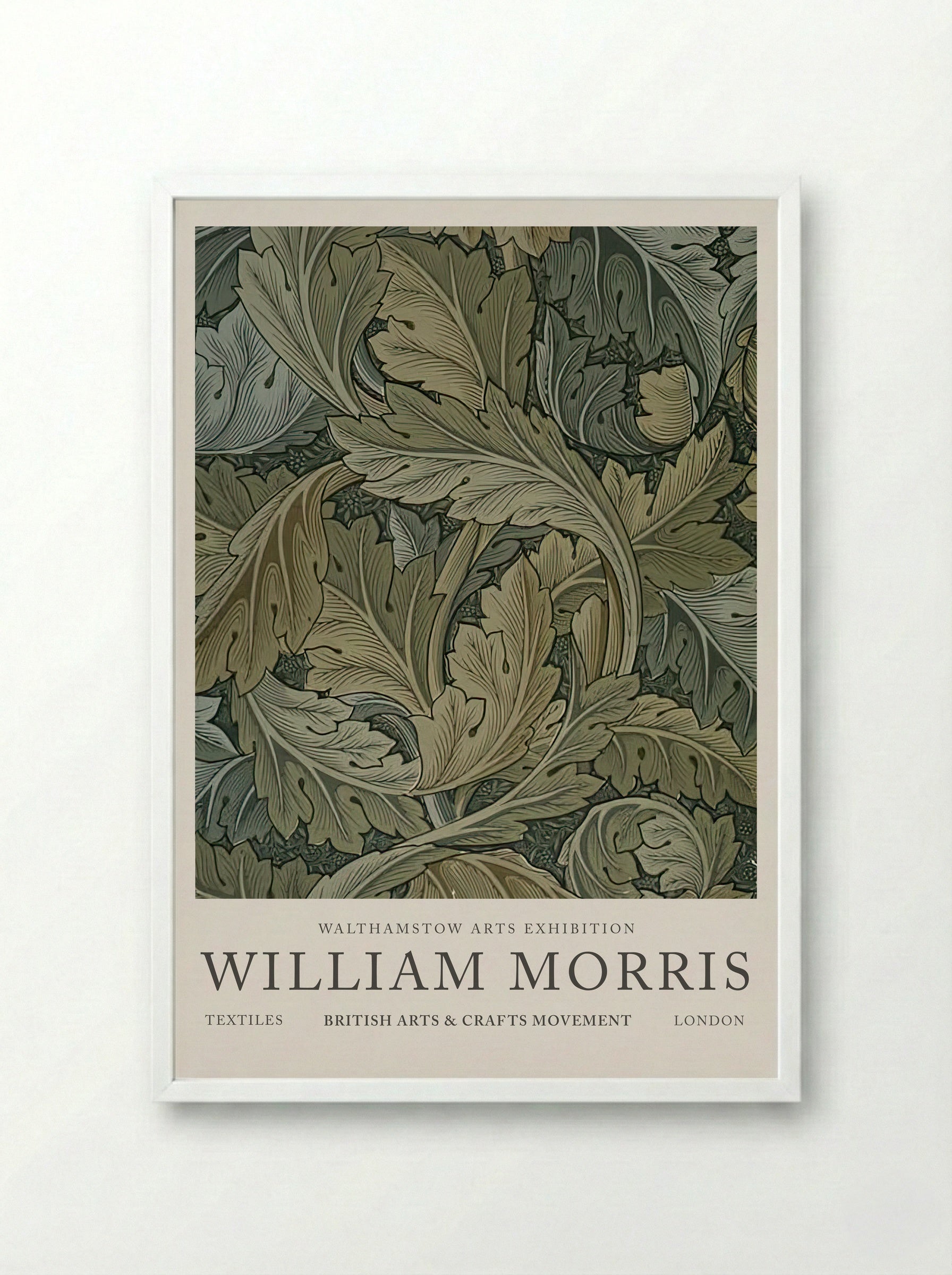Acanthus - William Morris - Framed Print White