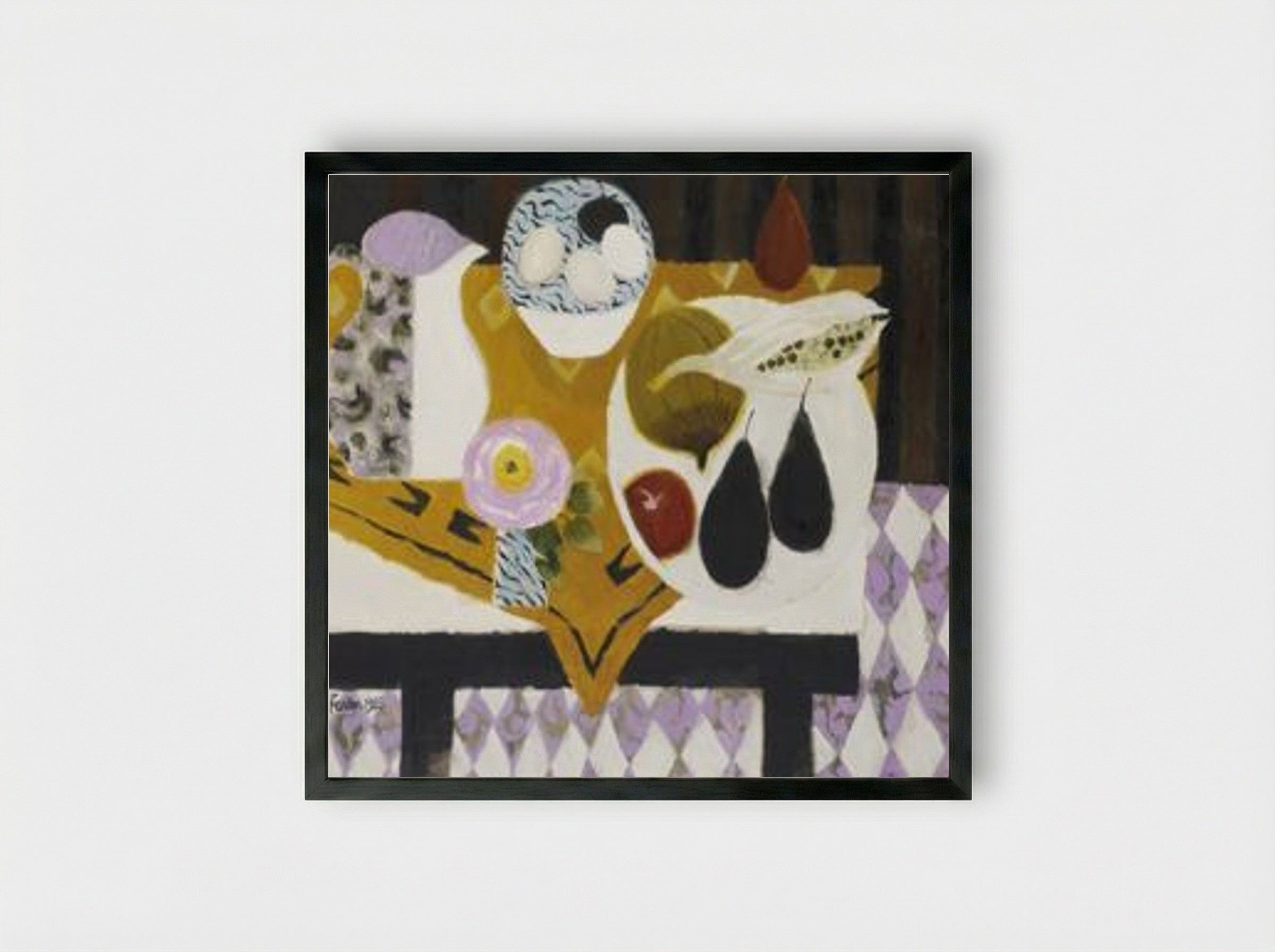 Bowl of Eggs - Mary Fedden - Framed Print Black