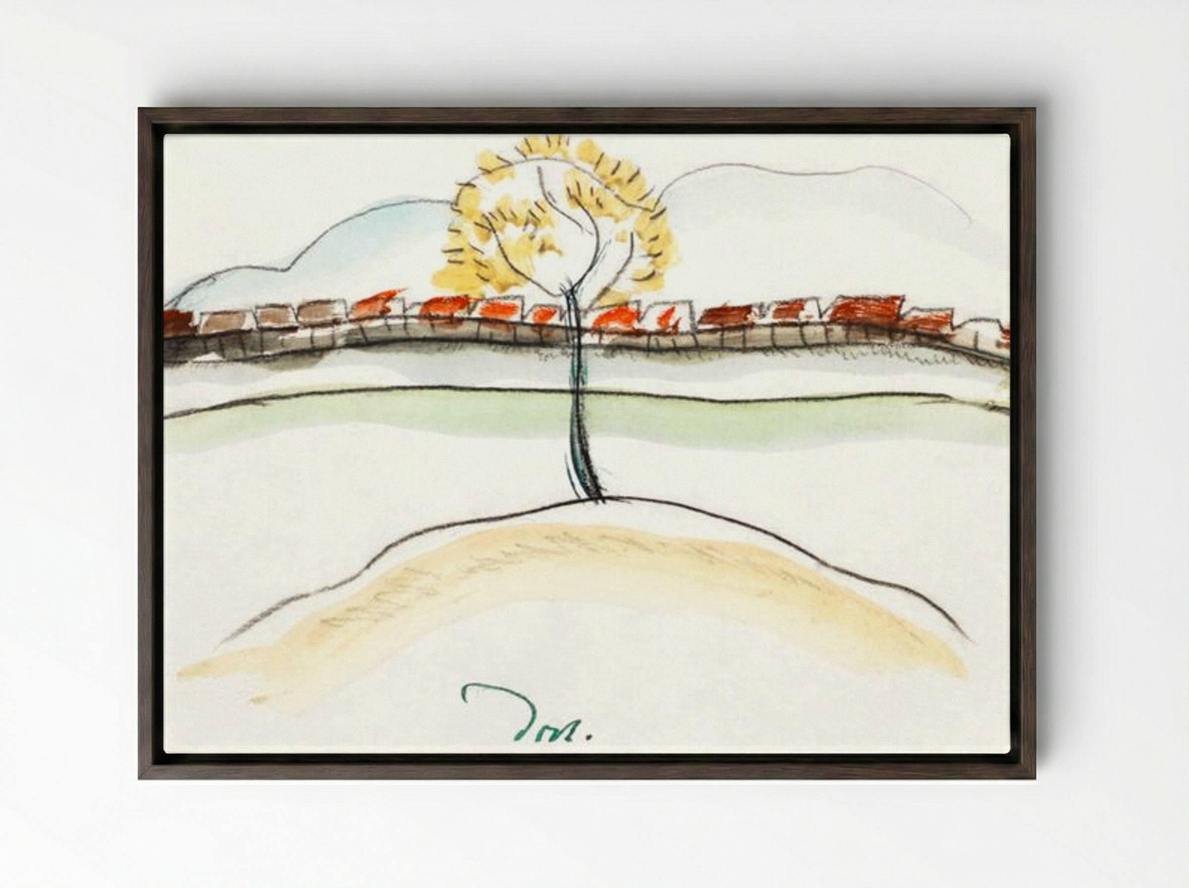 Fall Brook Railroad - Arthur Dove - Framed Canvas Dark Wood
