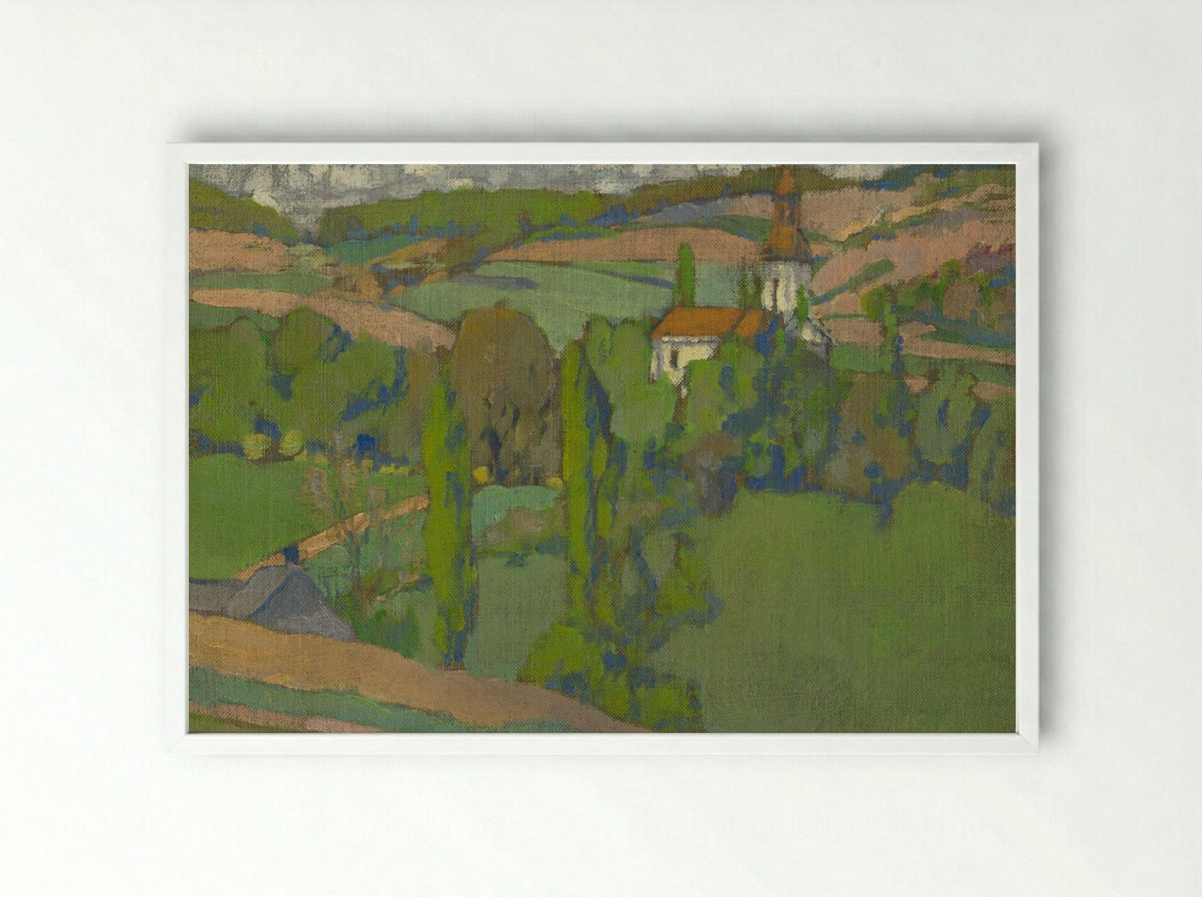 On Calvary in Kosice - Konstantin Bauer - Framed Print White