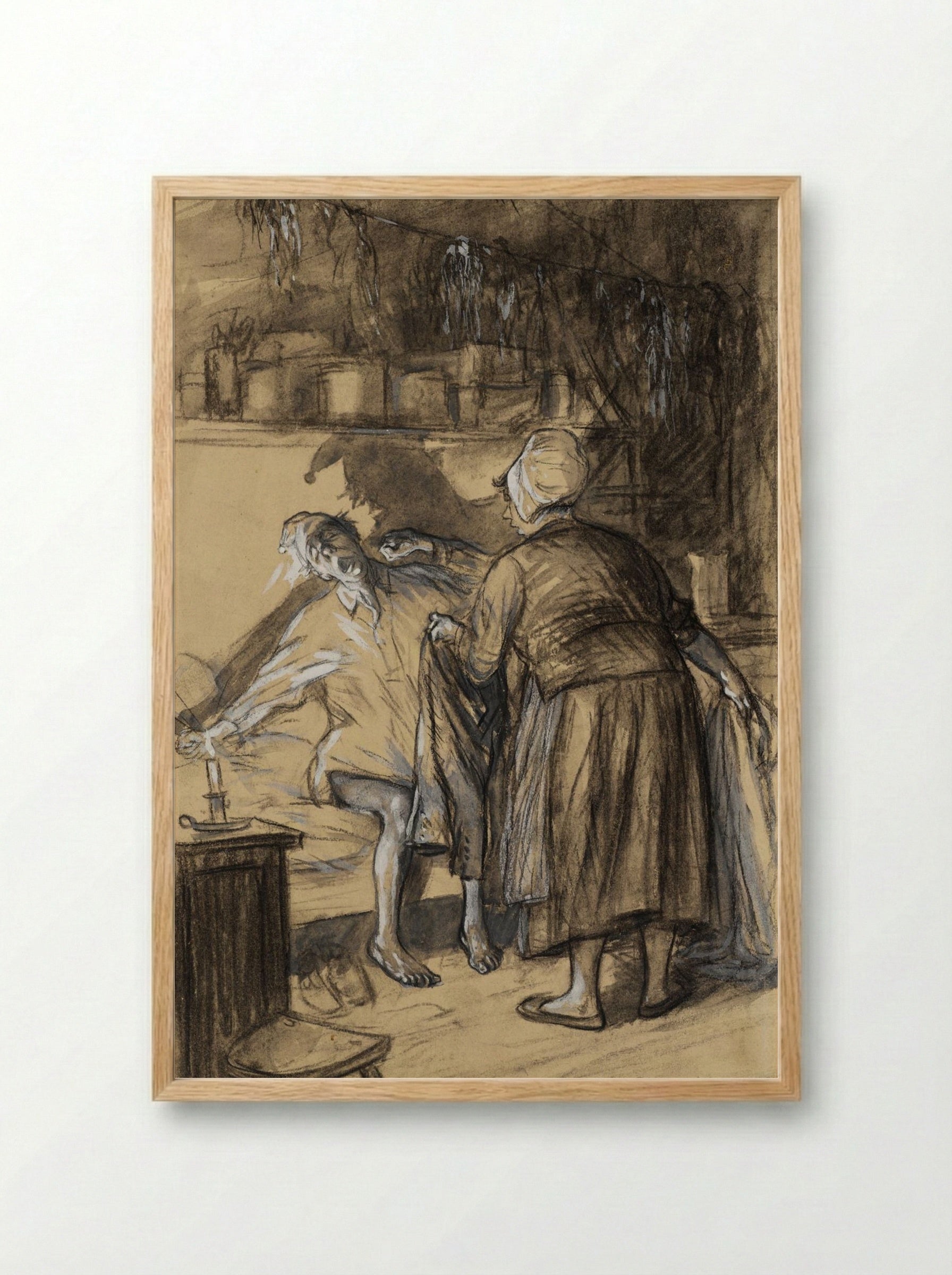 Here Are Your Trousers - William James Glackens - Framed Print Wood