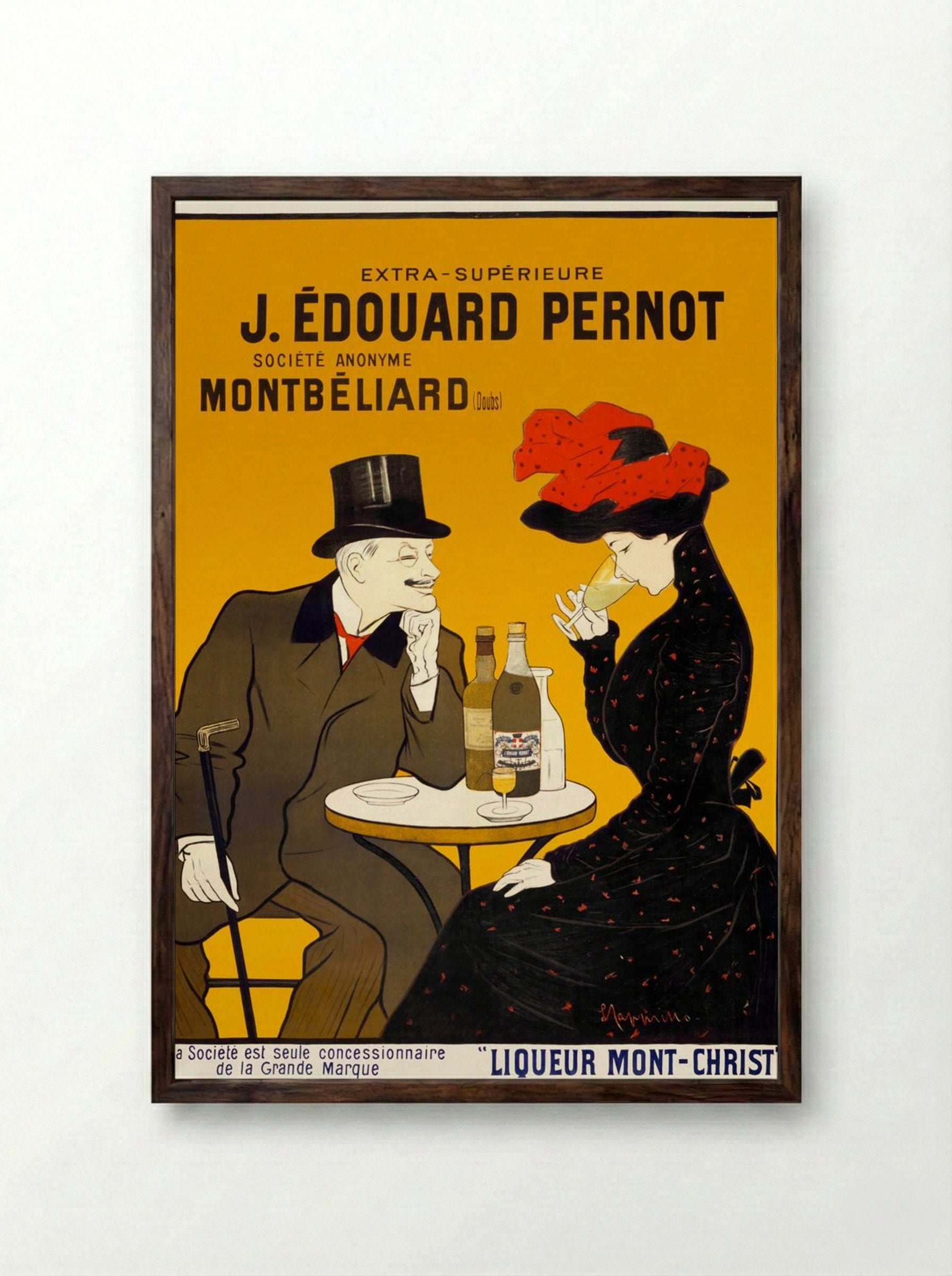 J. Edouard Pernot Liqueur Mont-Christ - Leonetto Cappiello - Framed Print Dark Wood