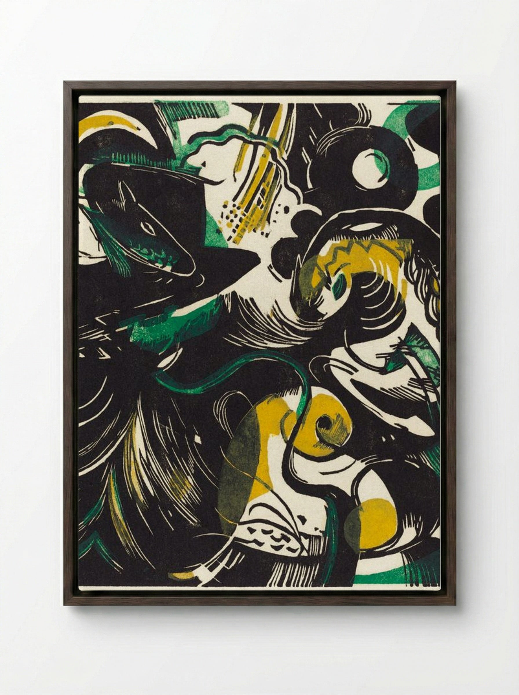 Genesis II (Schöpfungsgeschichte II) - Franz Marc - Framed Canvas Dark Wood