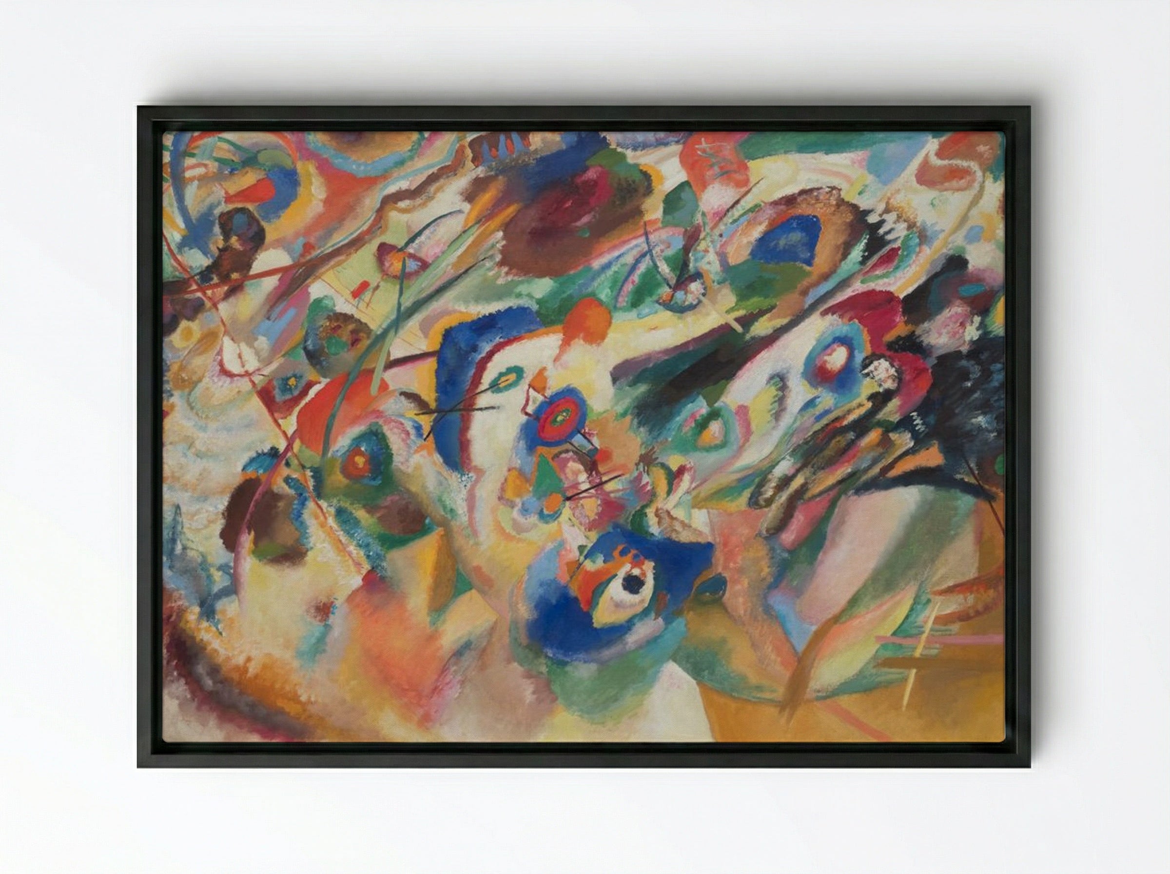 Sketch 2 for Composition VII - Wassily Kandinsky - Framed Canvas Black
