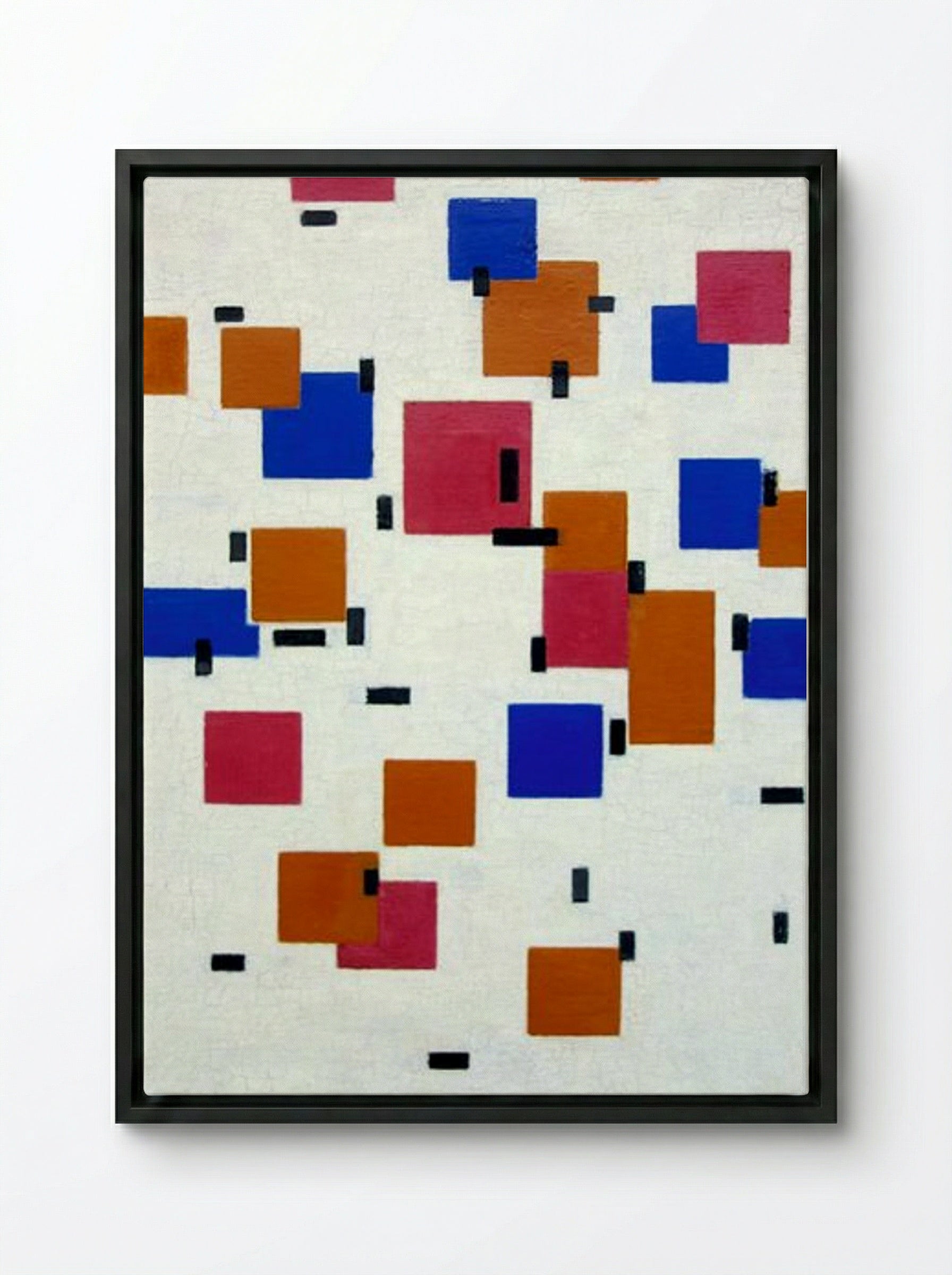 Composition in Colour A - Piet Mondrian - Framed Canvas Black