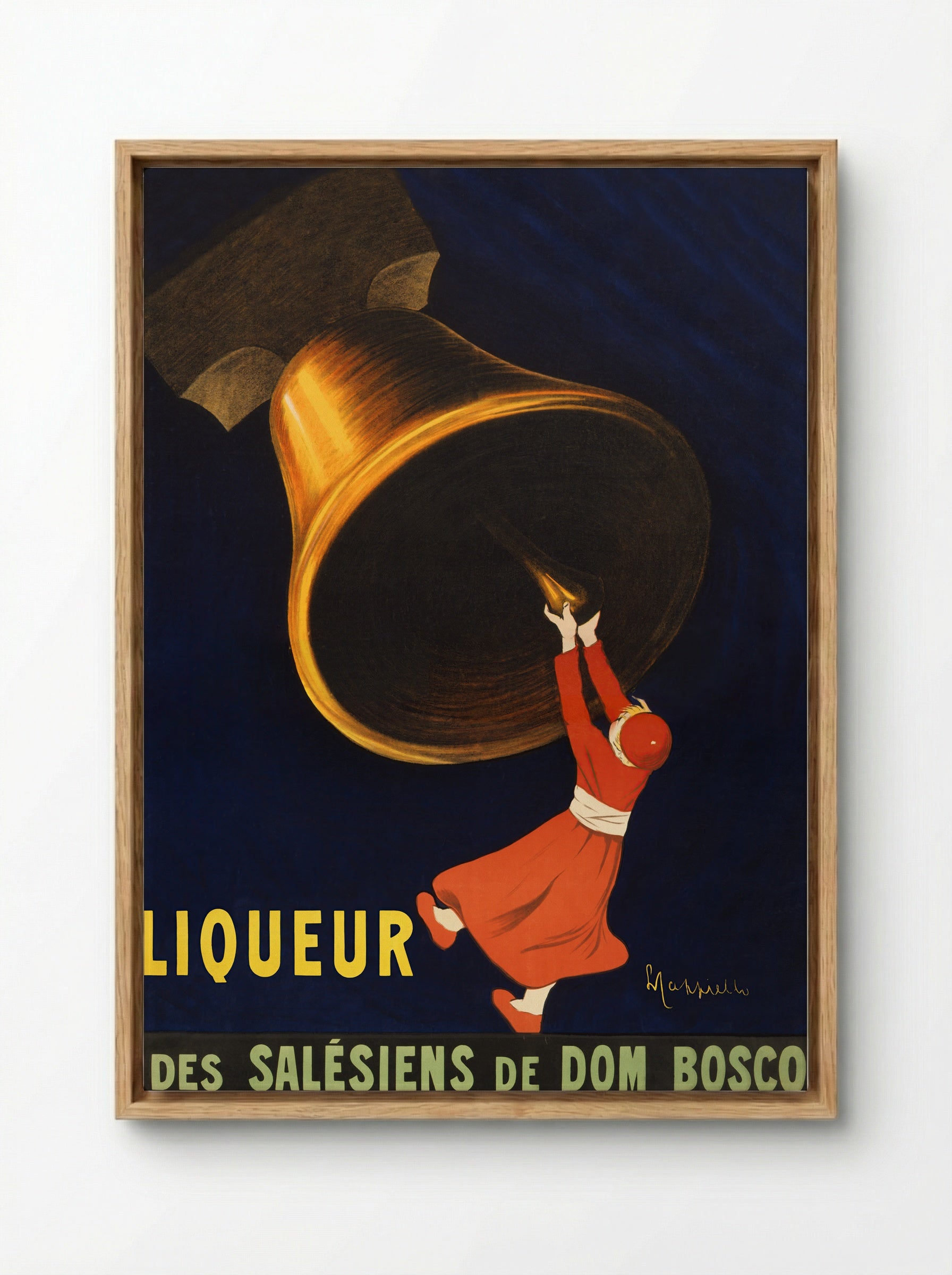 Angelus Liqueur des Salésiens de Dom Bosco - Leonetto Cappiello - Framed Canvas Wood