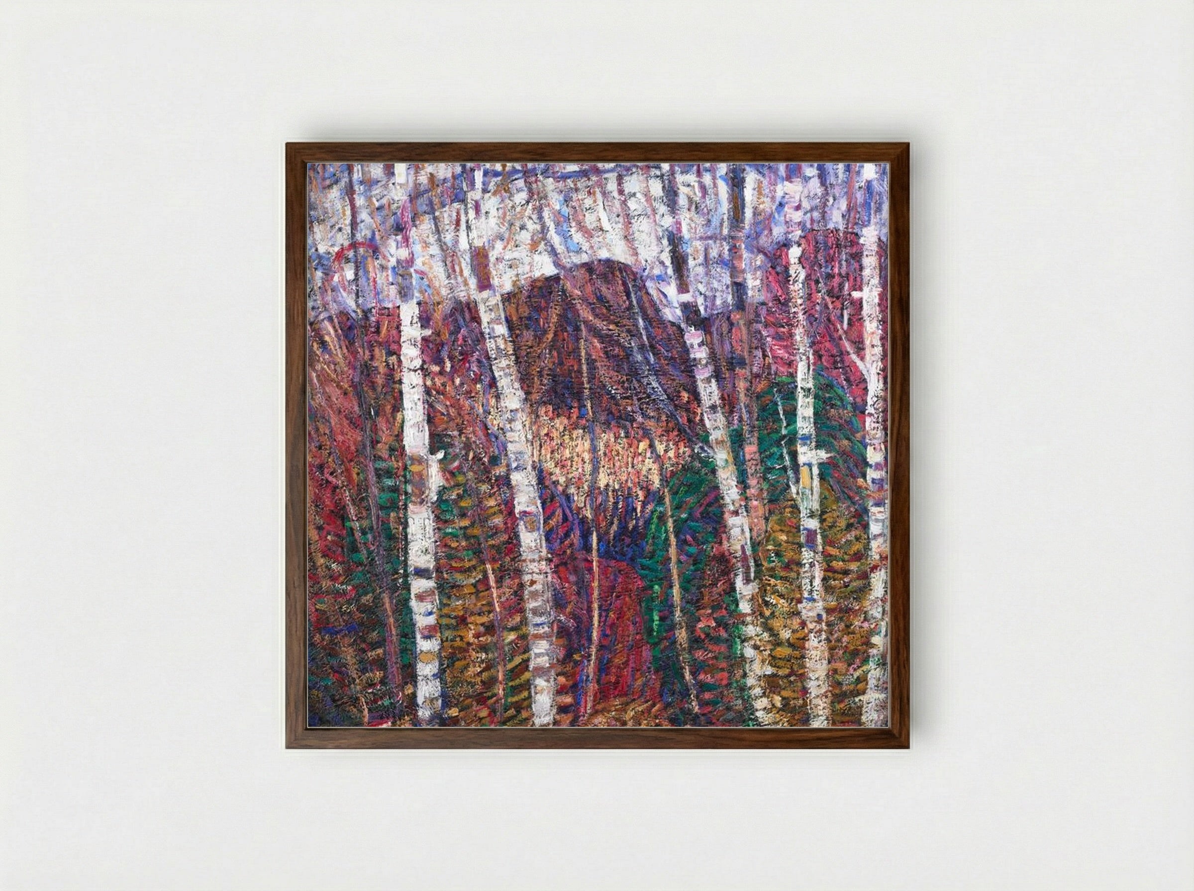 White Birches - Marsden Hartley - Framed Print Dark Wood