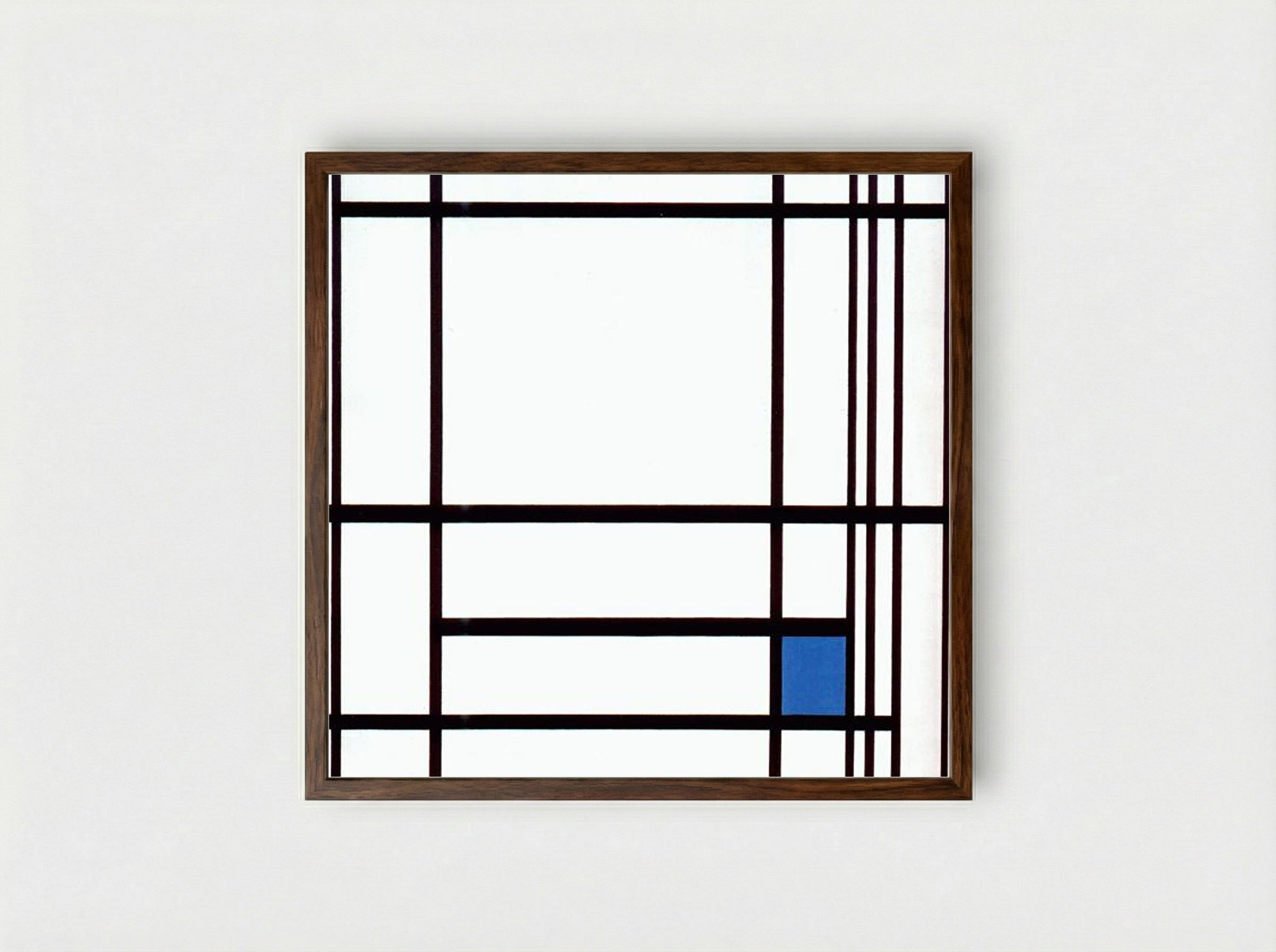 Composition with Blue - Piet Mondrian - Framed Print Dark Wood