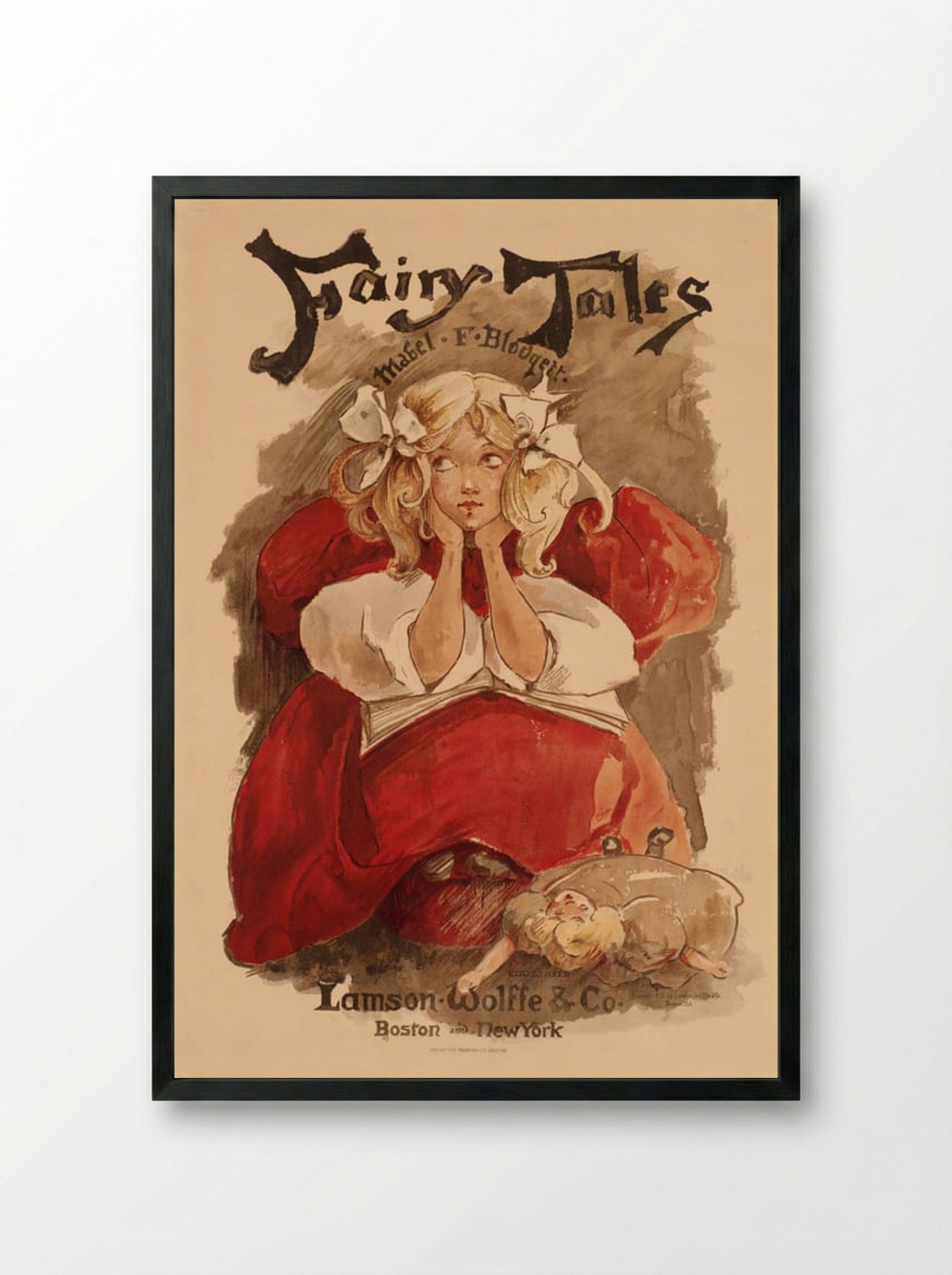 Fairy Tales (Mabel F. Blodgett Illustrations) - Ethel Reed - Framed Print Black