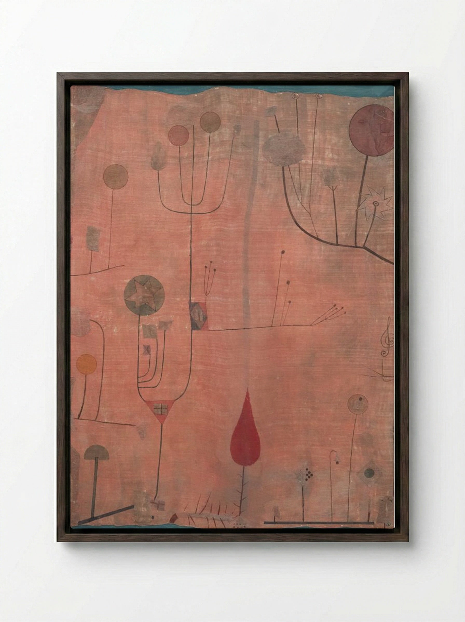 Fruits - Paul Klee - Framed Canvas Dark Wood