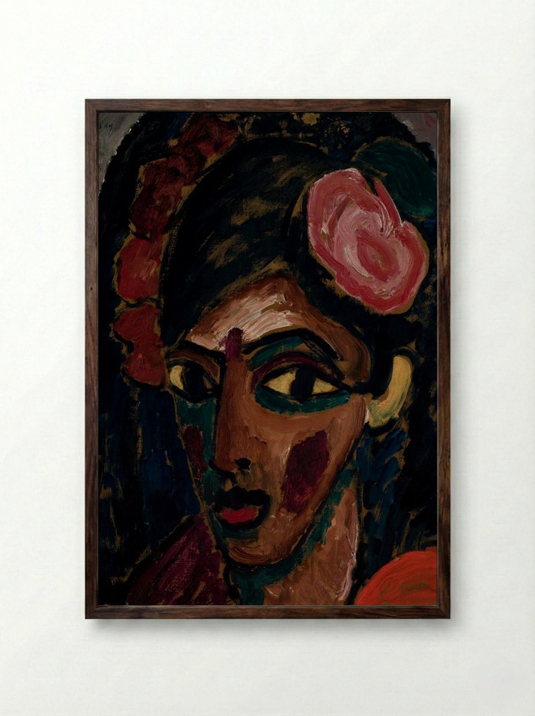 Egyptian Girl - Alexej von Jawlensky - Framed Print Dark Wood