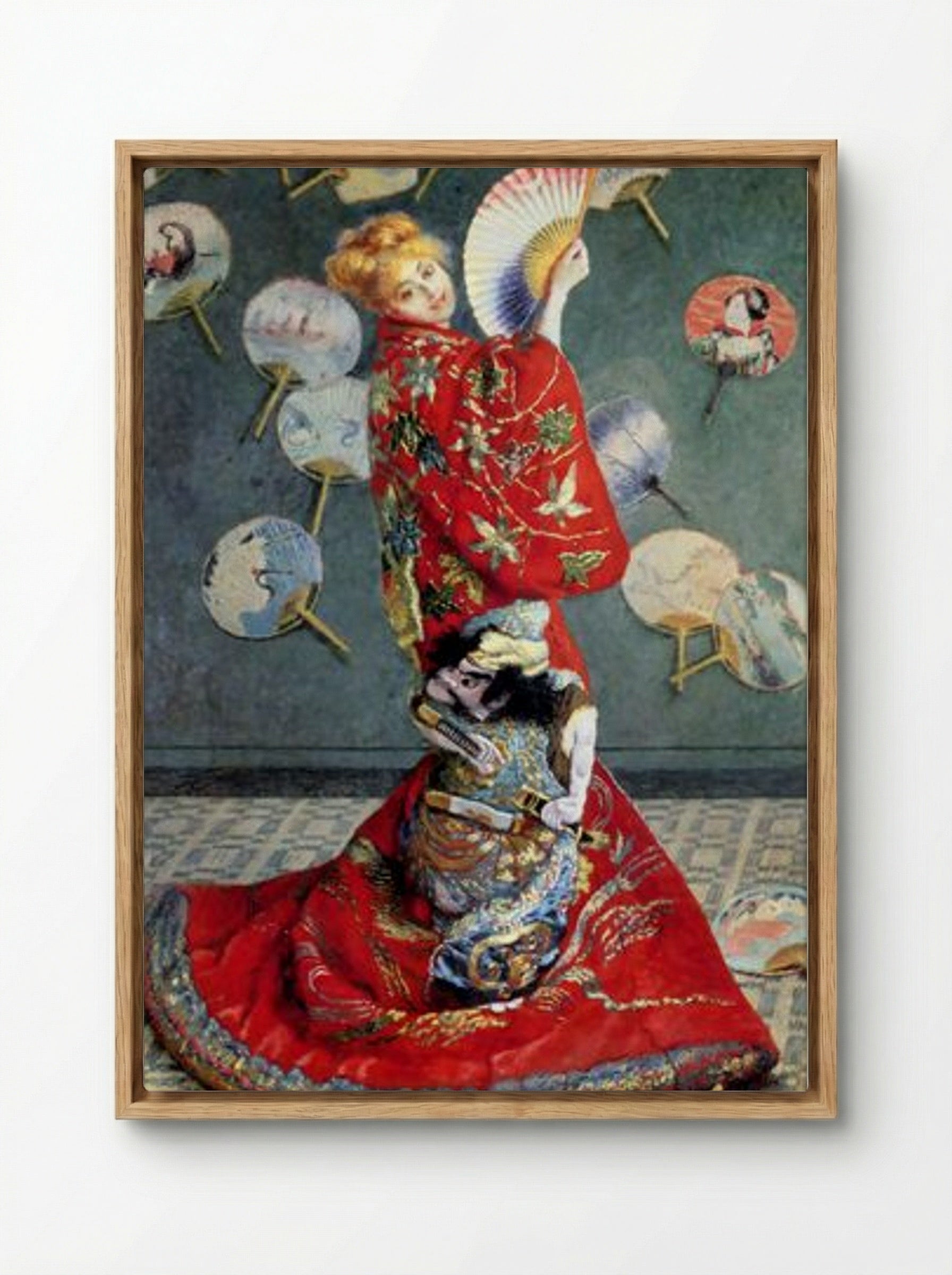Camille Monet in Japanese Costume - Claude Monet - Framed Canvas Wood