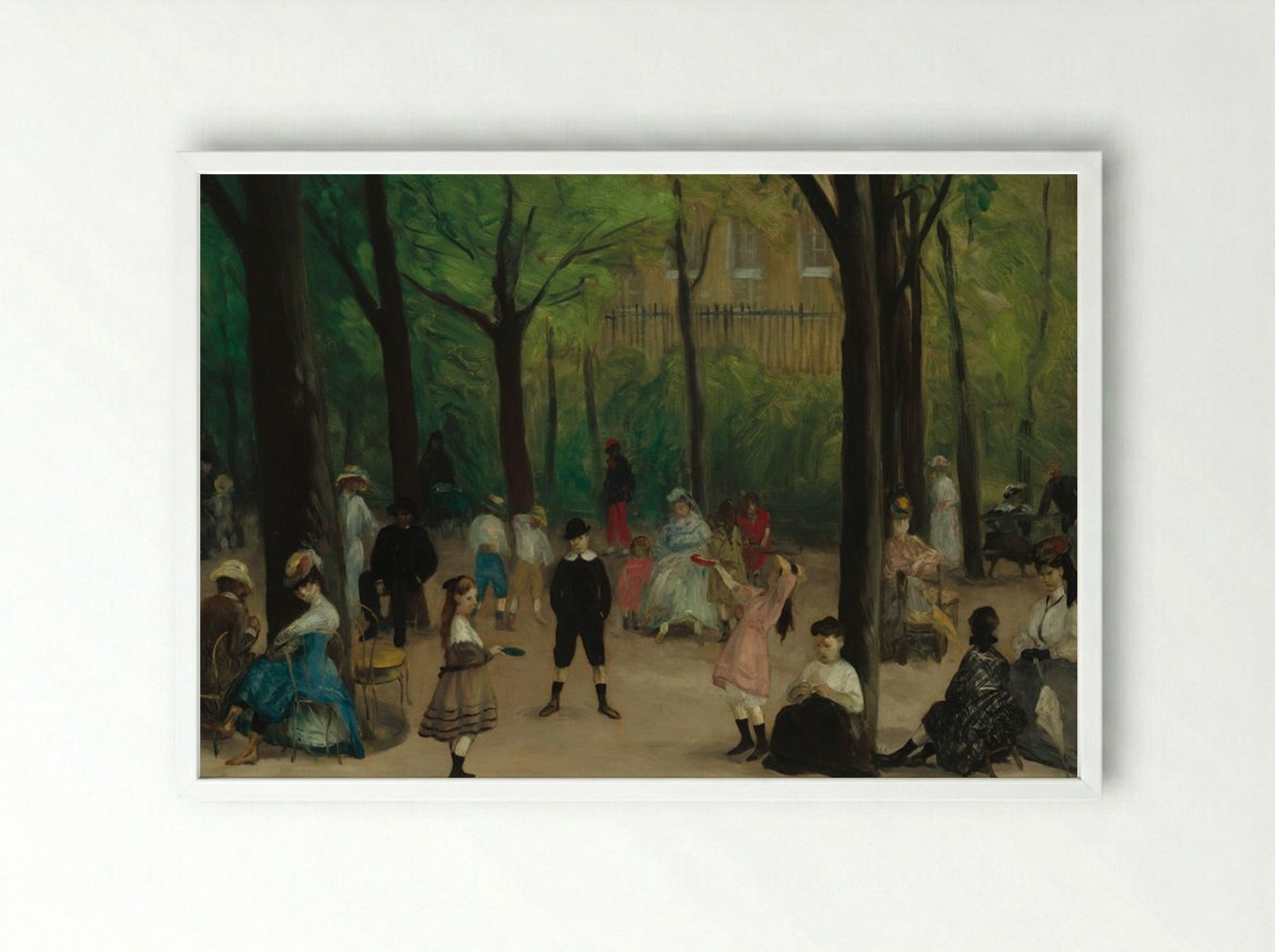 Luxembourg Gardens - William James Glackens - Framed Print White
