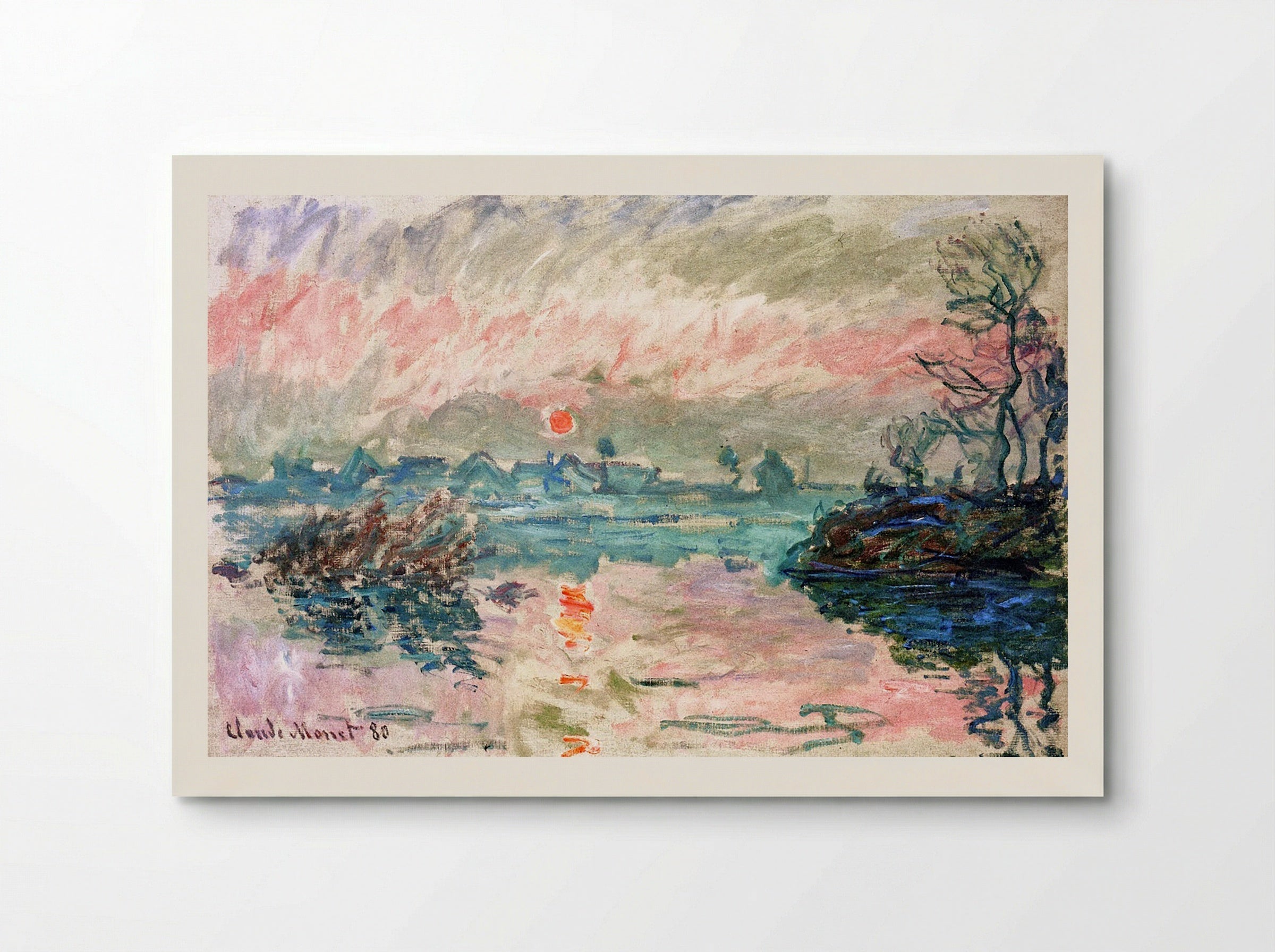 Sunset at Lavacourt - Claude Monet - Poster