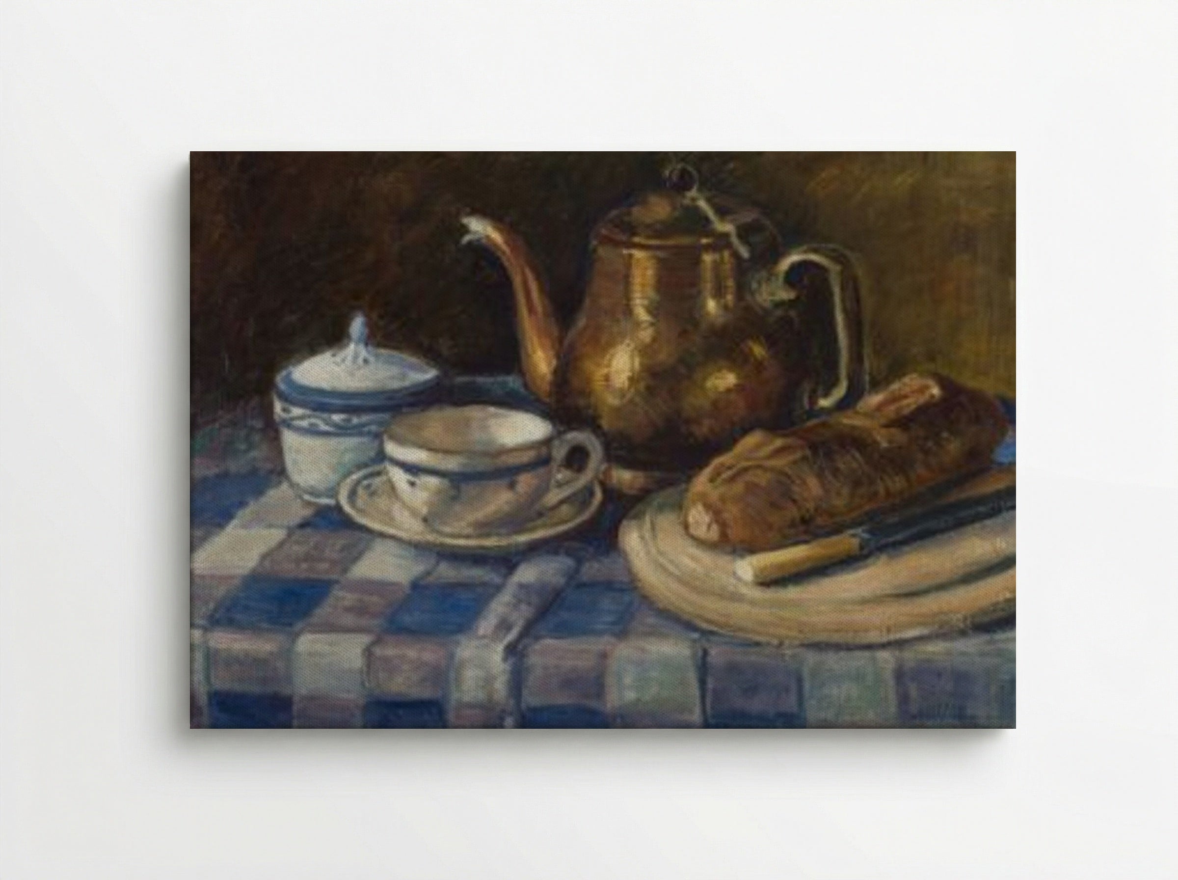 Still Life with Teapot and Bread - Alfred William Finch - Canvas