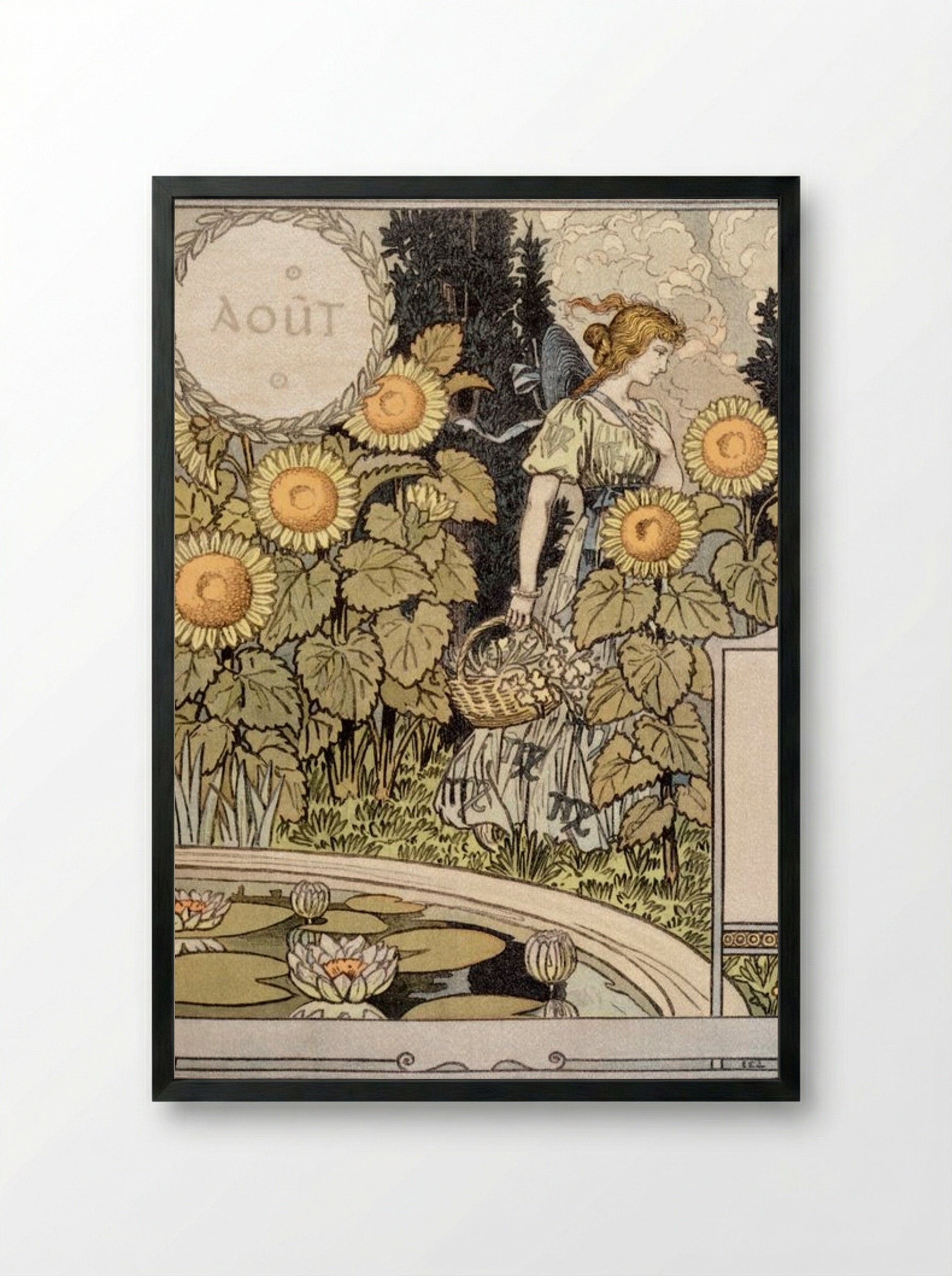 Allegory of the Month of August - Eugène Grasset - Framed Print Black