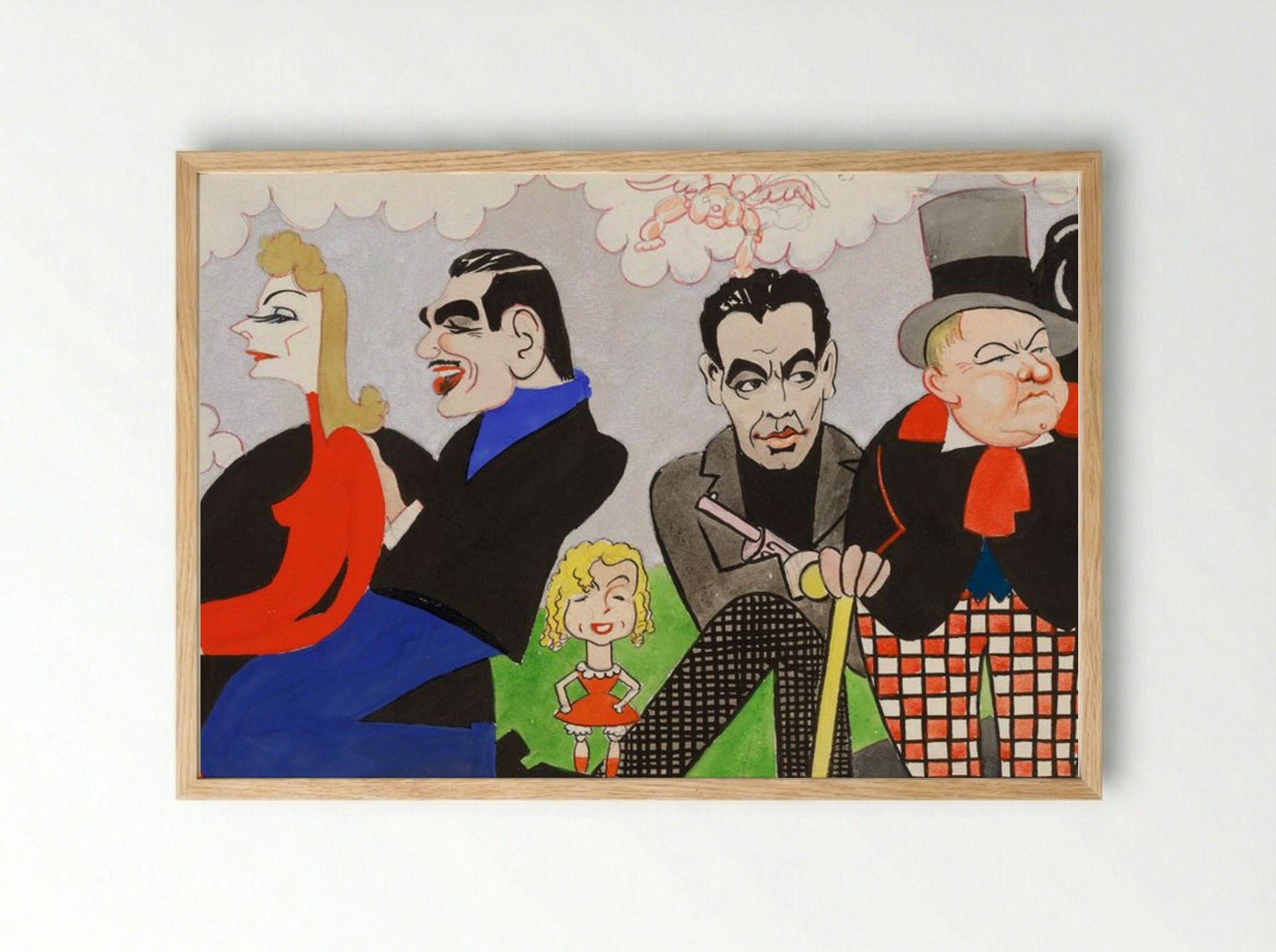 Mural Study 4 - John Decker - Framed Print Wood