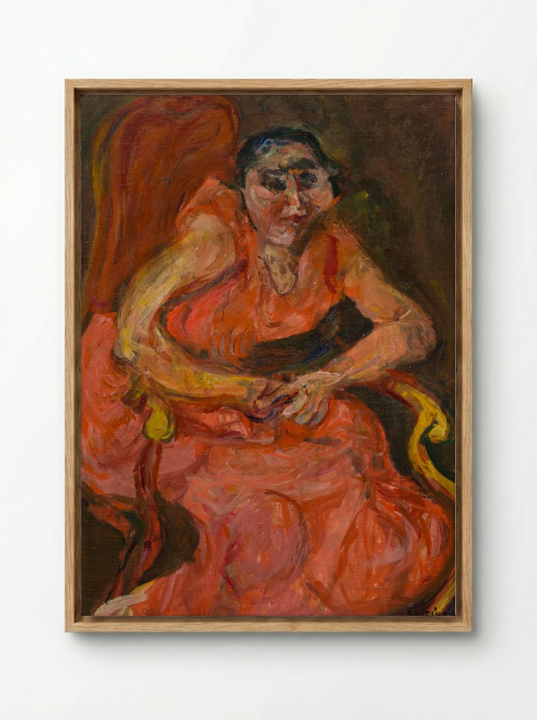 Woman in Pink - Chaïm Soutine - Framed Canvas Wood