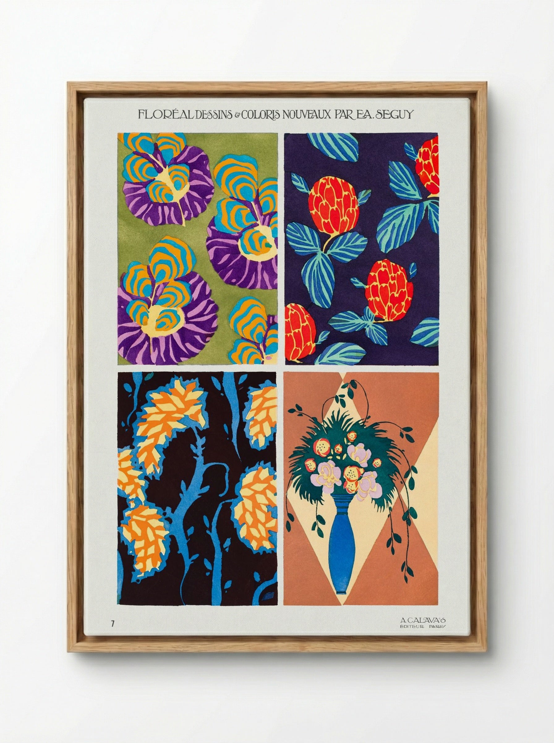 Floréal Dessins & Coloris Nouveaux - Émile-Allain Séguy - Framed Canvas Wood