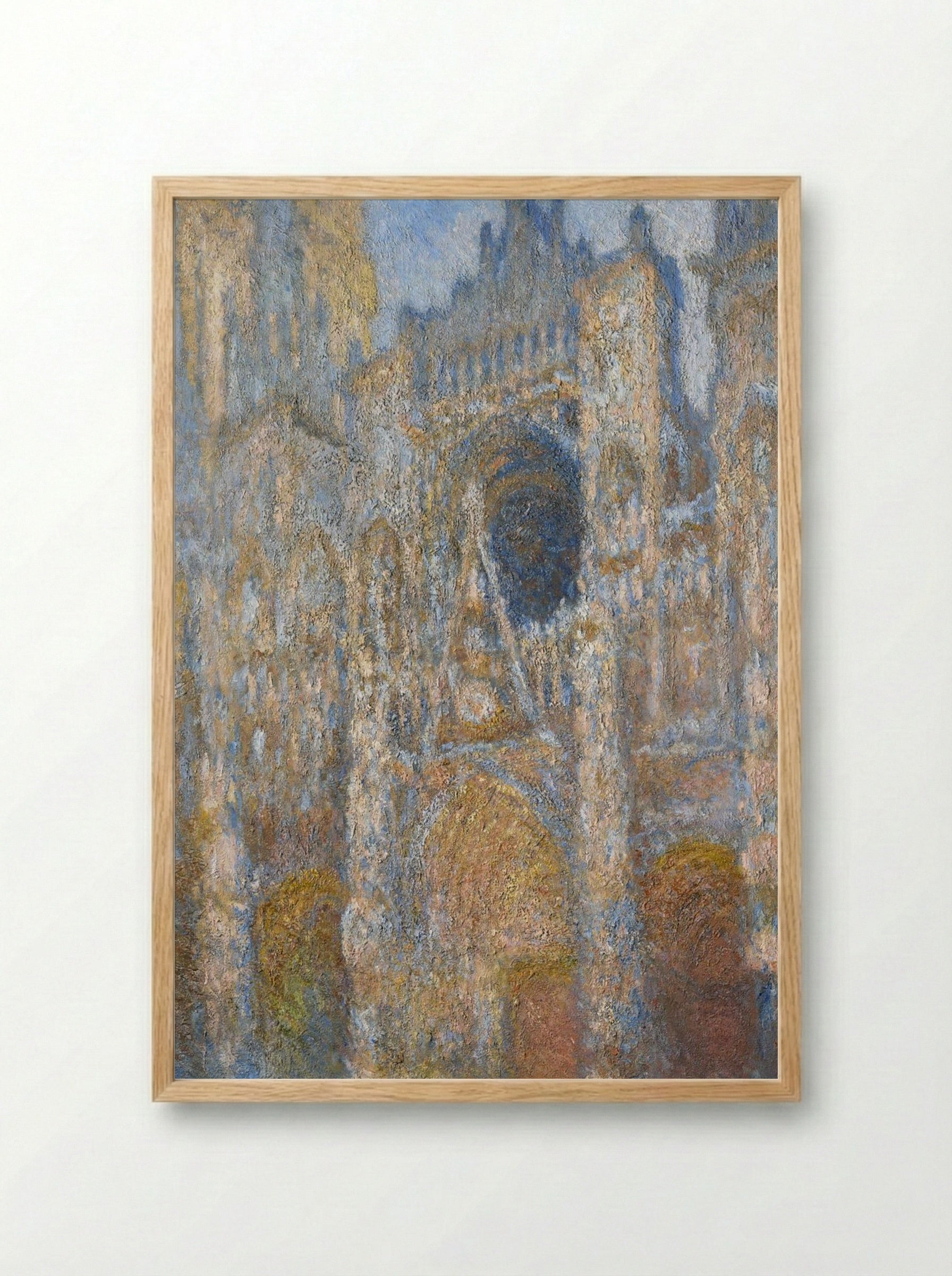 Rouen Cathedral, the Facade in Sunlight - Claude Monet - Framed Print Wood