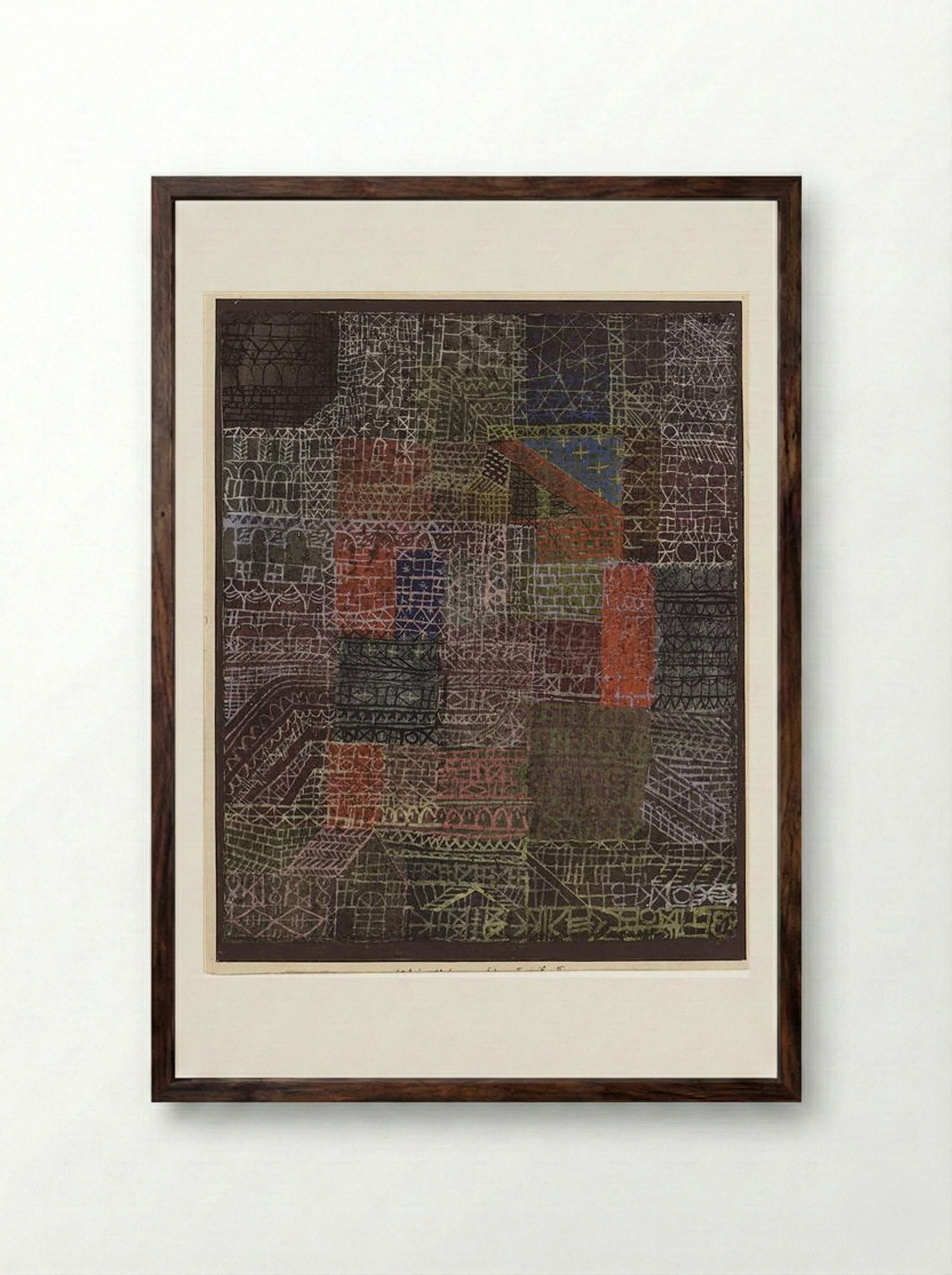 Structural II - Paul Klee - Framed Print Dark Wood