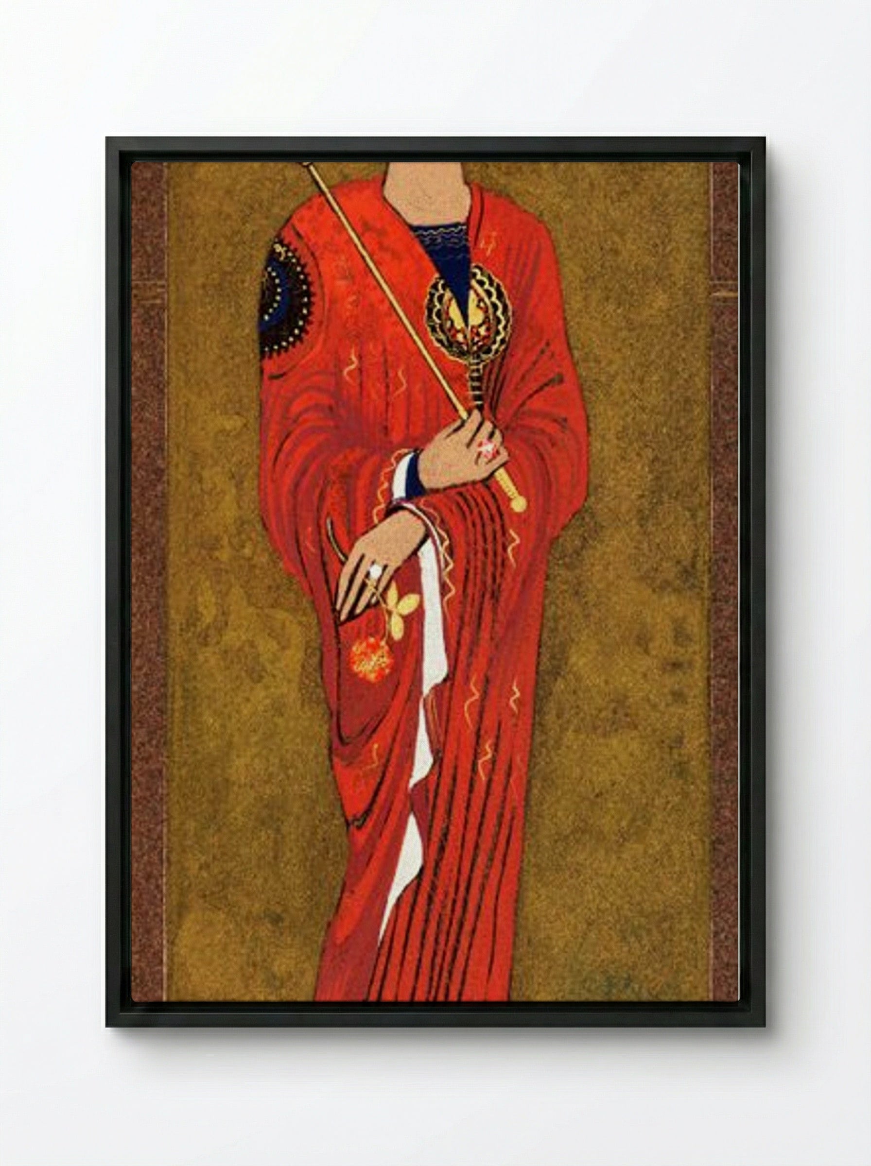 Ancient Egyptian Woman's Fashion - Fine Art Print - Framed Canvas Black
