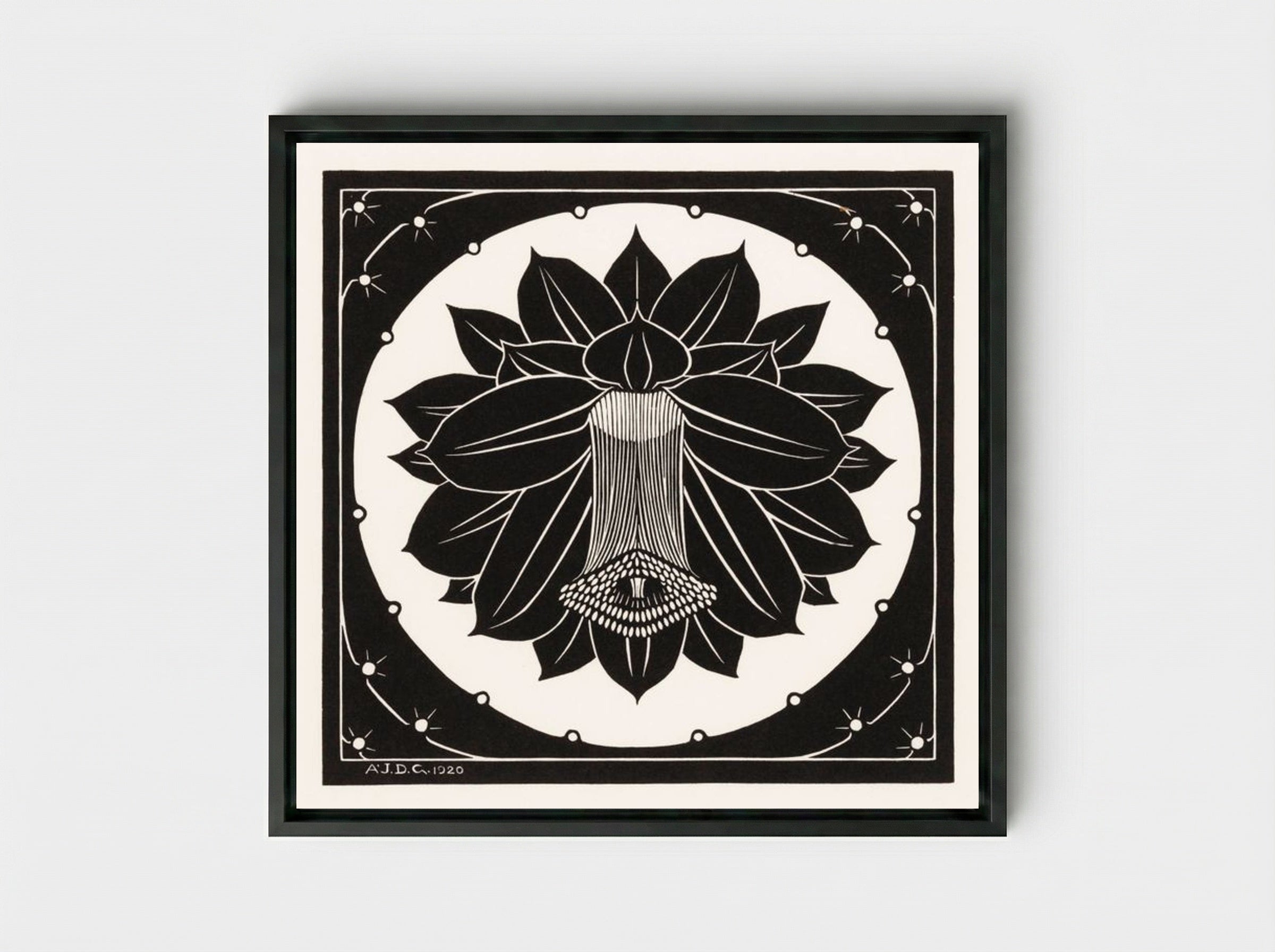 Flower - Julie de Graag - Framed Canvas Black