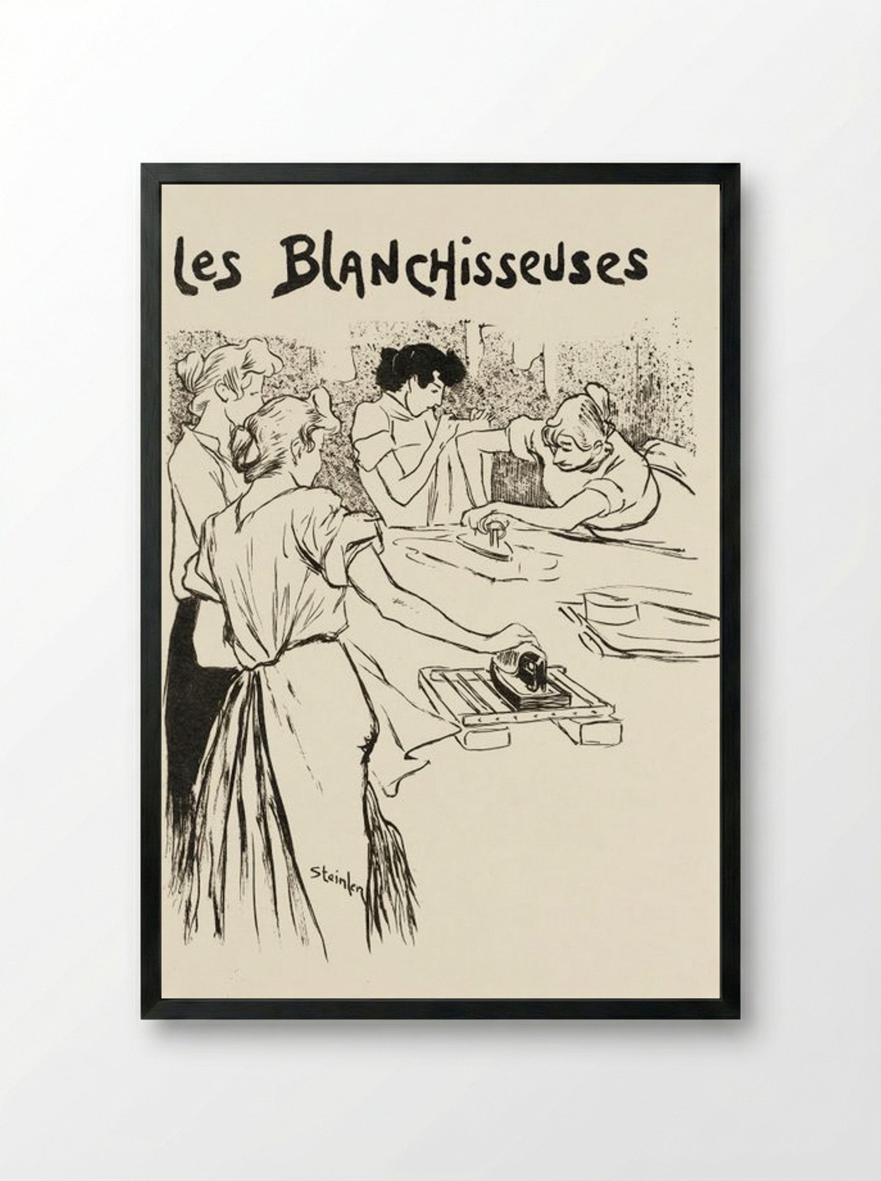 Les Blanchisseuses - Théophile Alexandre Steinlen - Framed Print Black