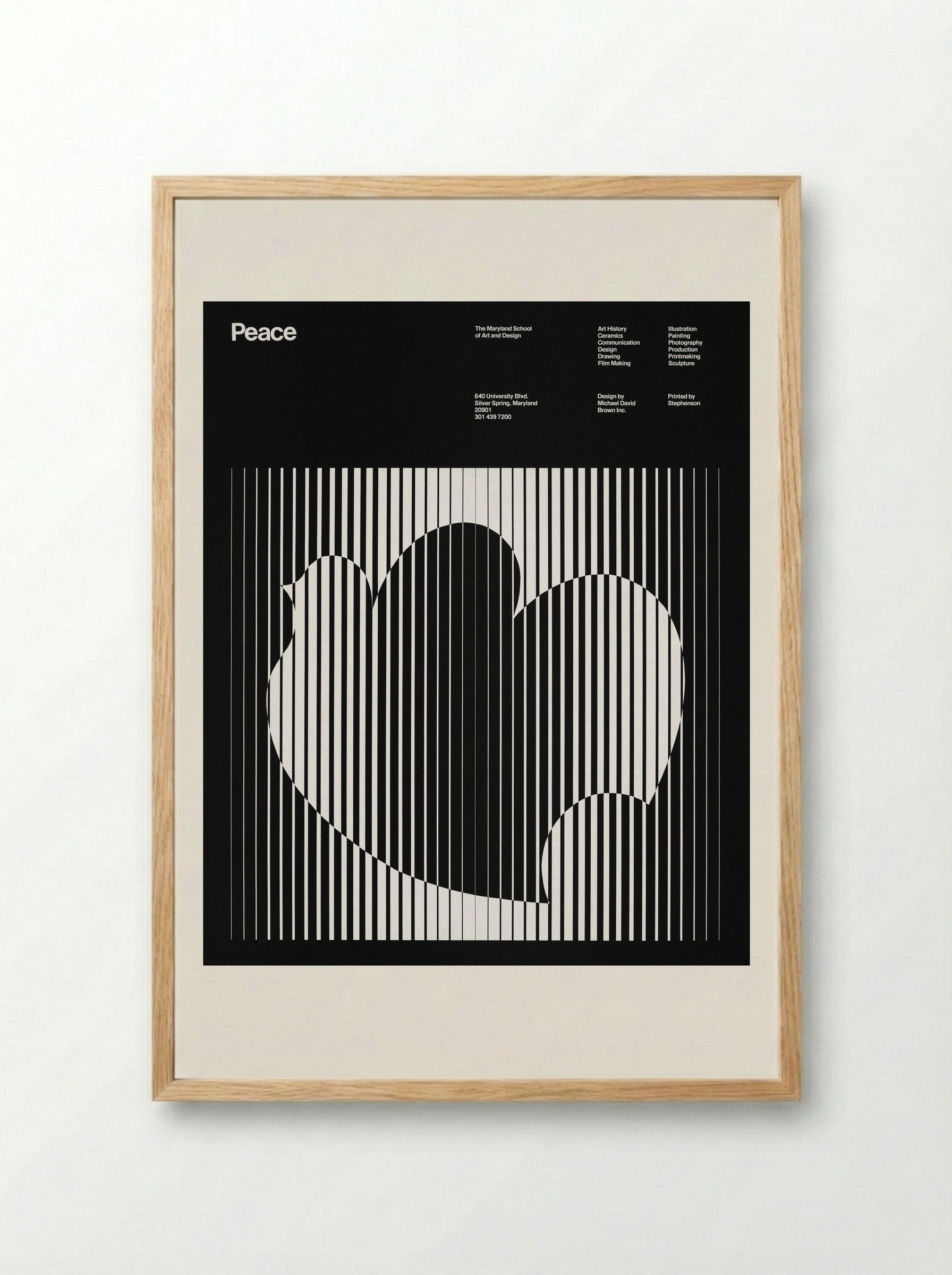 Peace (Maryland School of Art and Design Poster) - Michael David Brown - Framed Print Wood