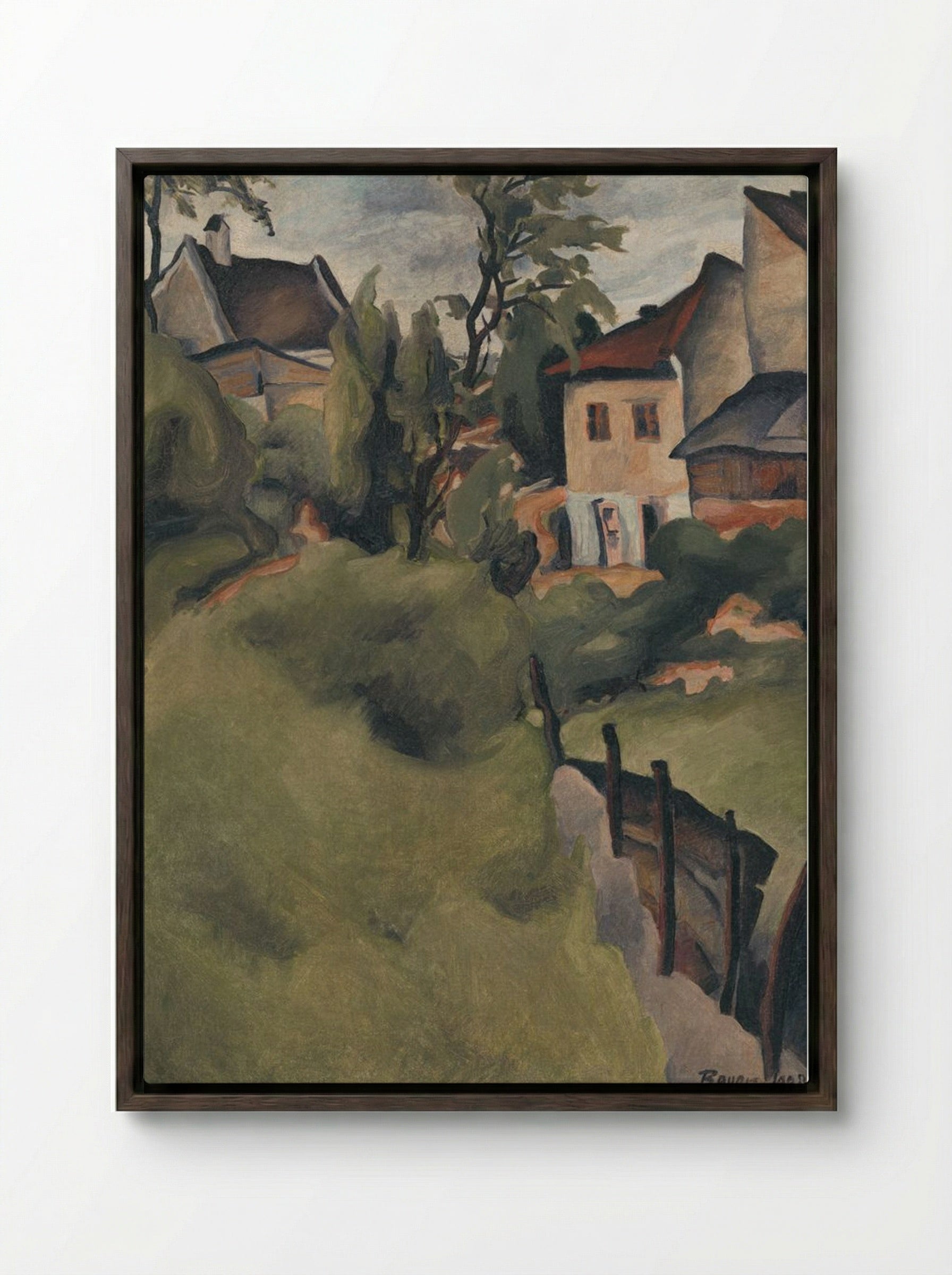 Corner of Košice - Konstantin Bauer - Framed Canvas Dark Wood