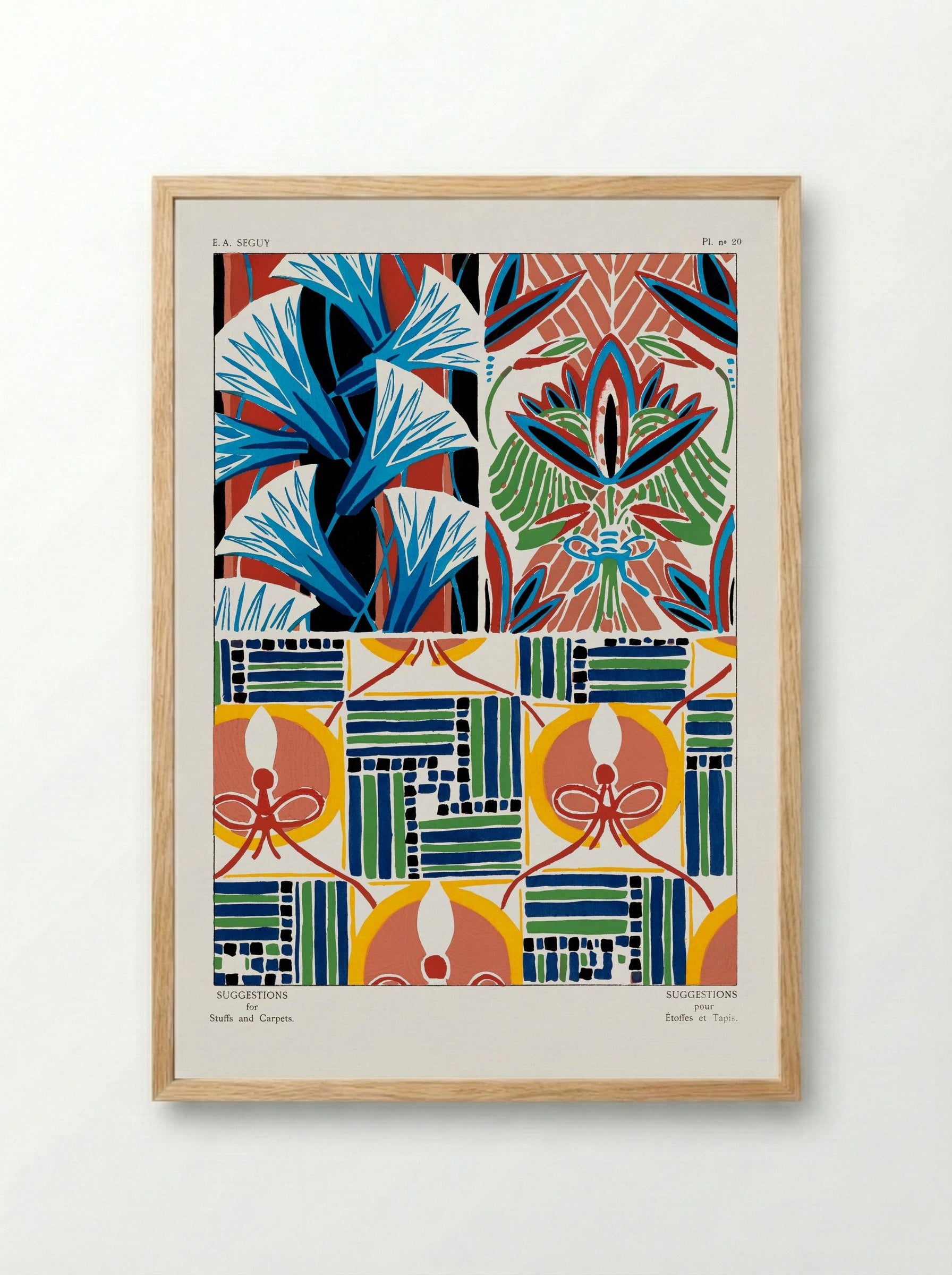 Floral Pattern No. 20 (Textile Design) - Émile-Allain Séguy - Framed Print Wood