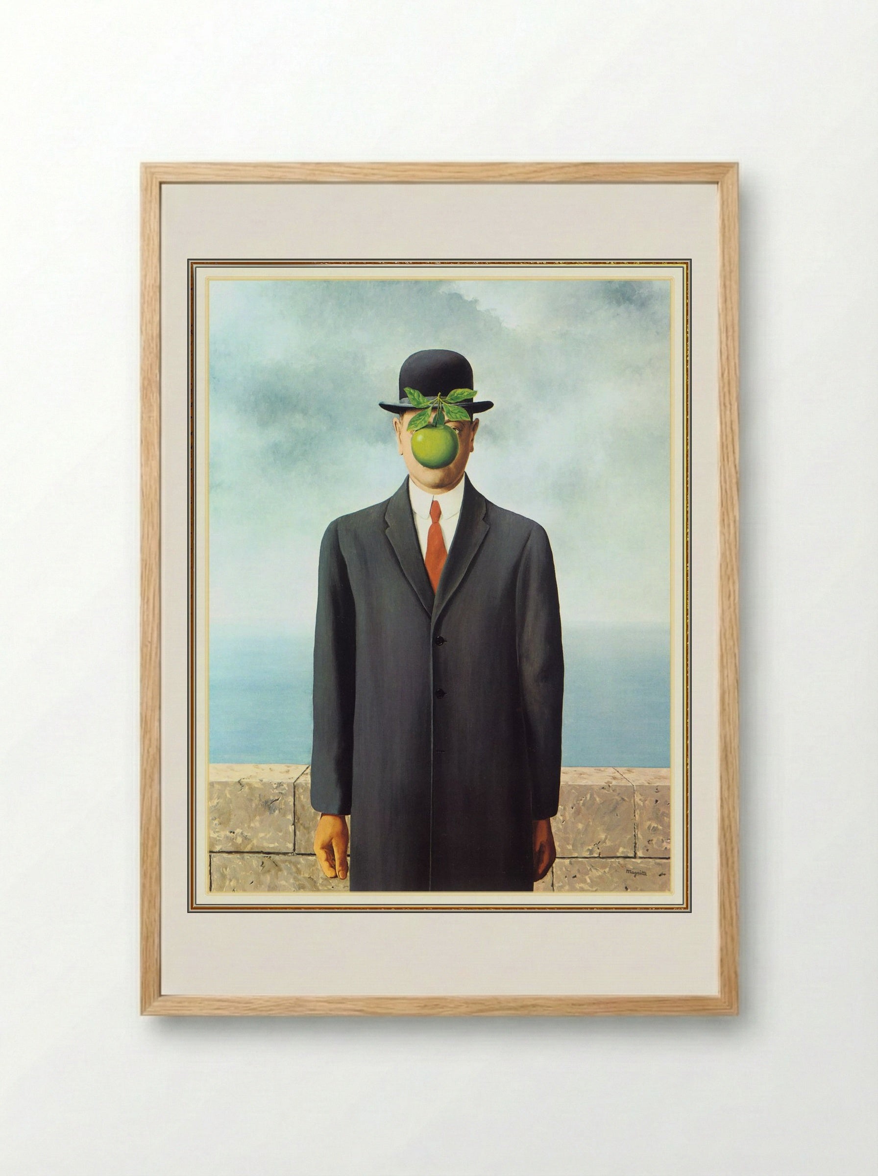 The Son of Man - René Magritte - Framed Print Wood