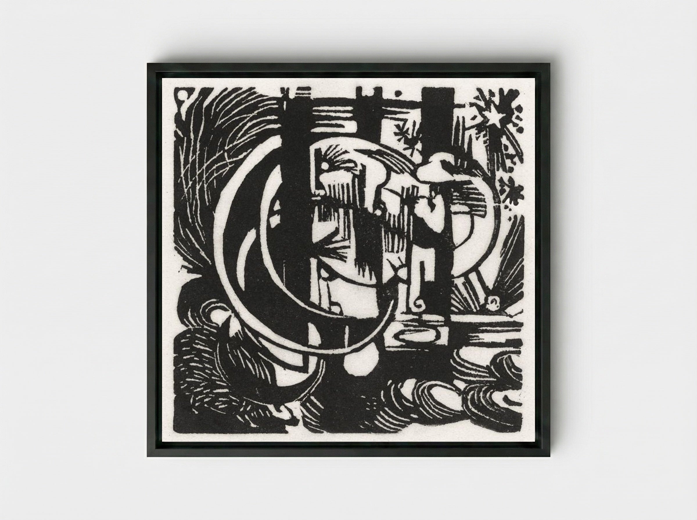Lizards - Franz Marc - Framed Canvas Black