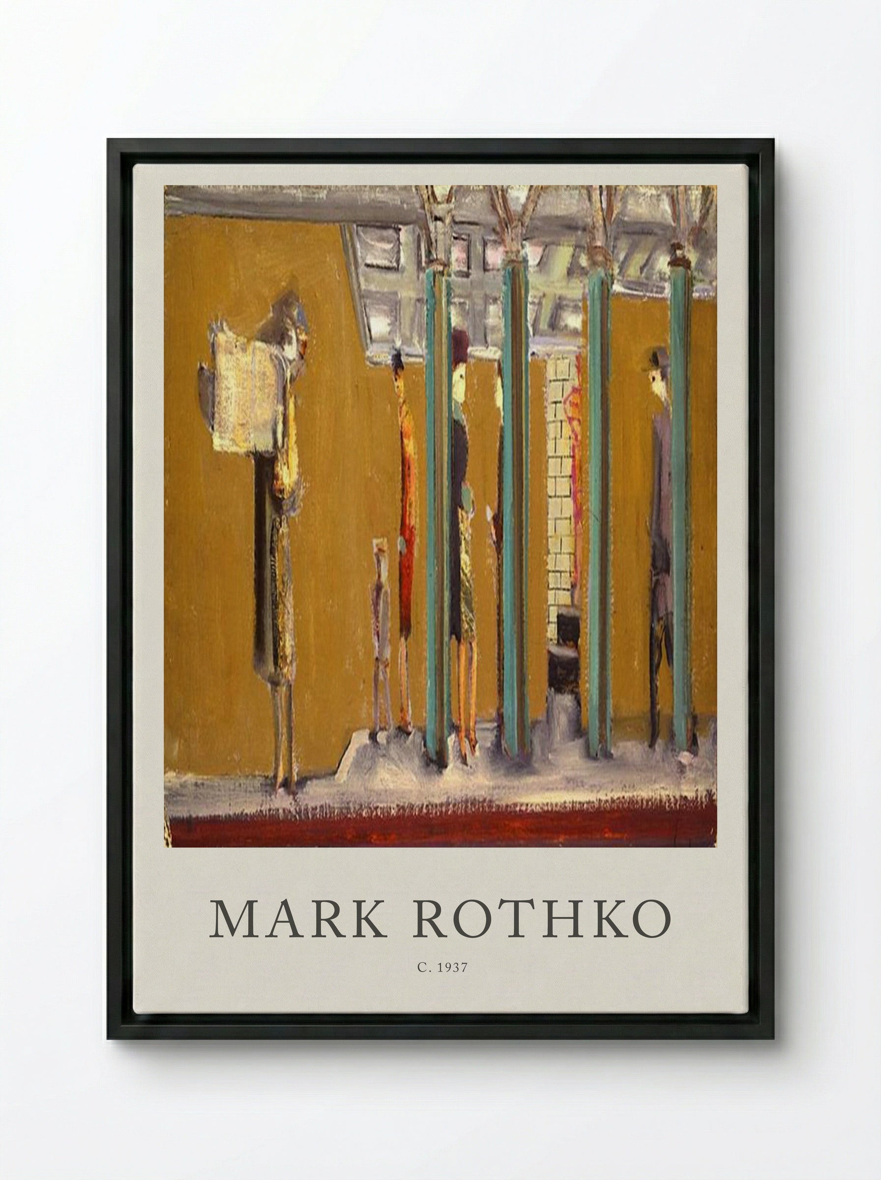 Untitled (Subway Scene) - Mark Rothko - Framed Canvas Black