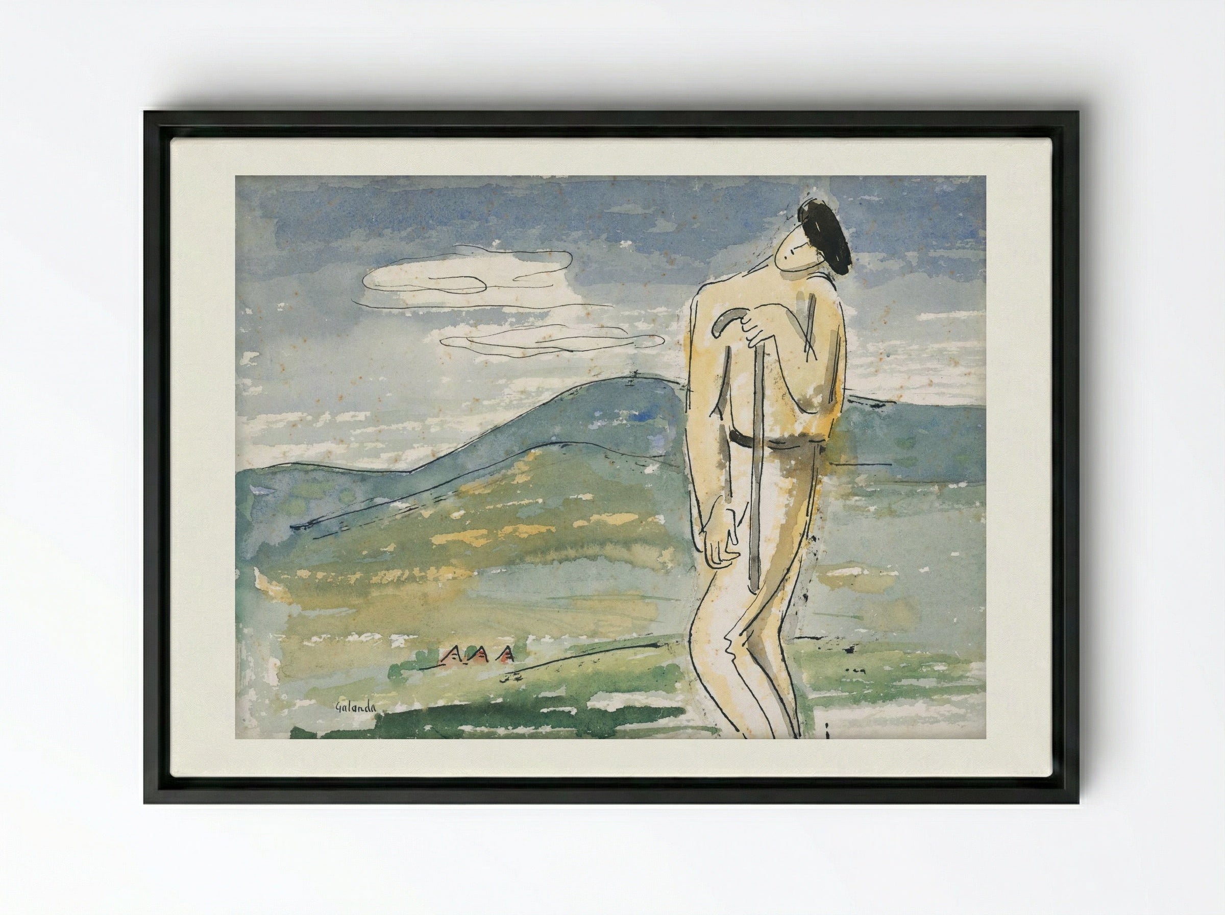 A Weary Pilgrim - Mikuláš Galanda - Framed Canvas Black