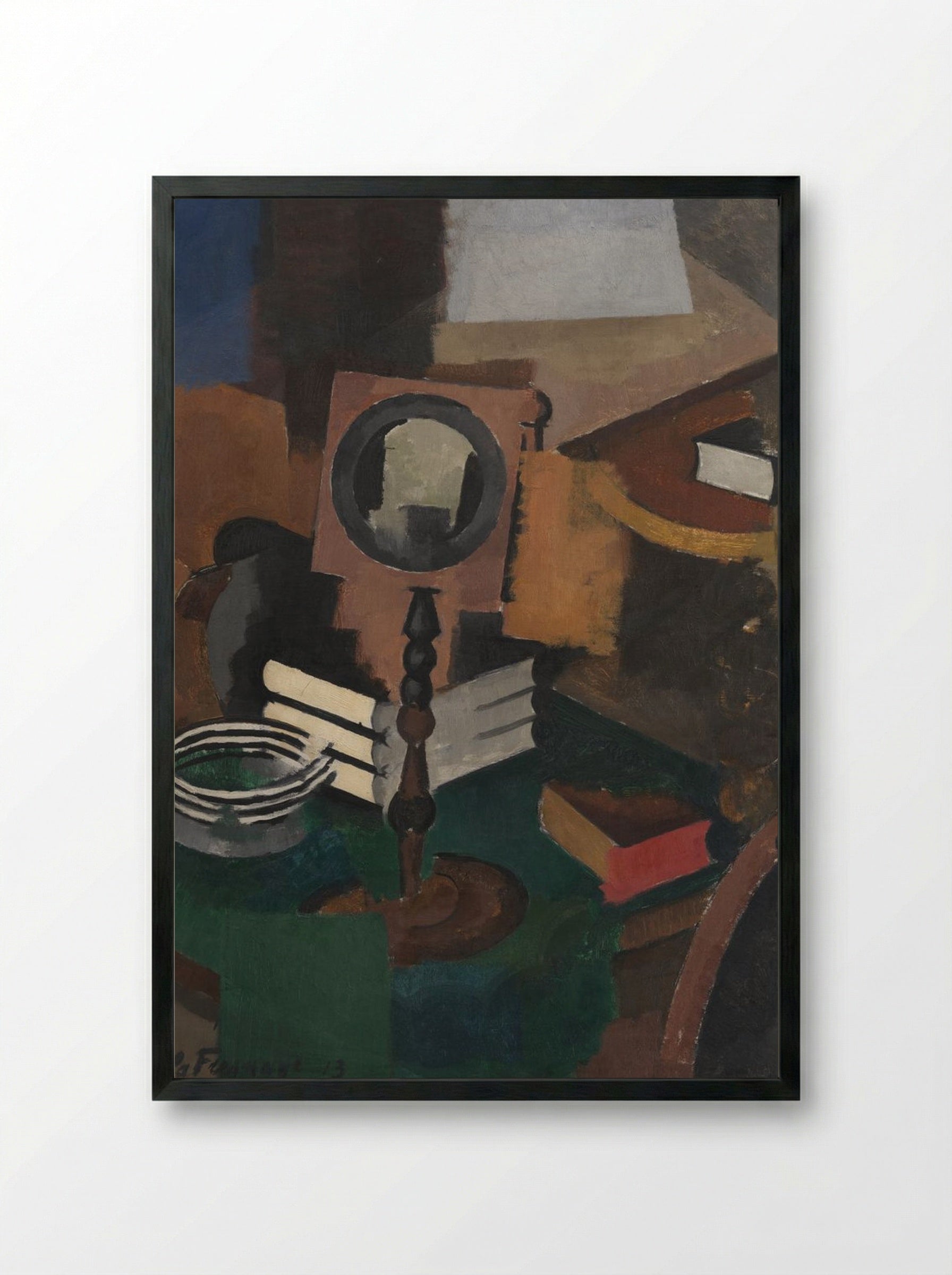 Still Life with Candlestick - Roger de La Fresnaye - Framed Print Black