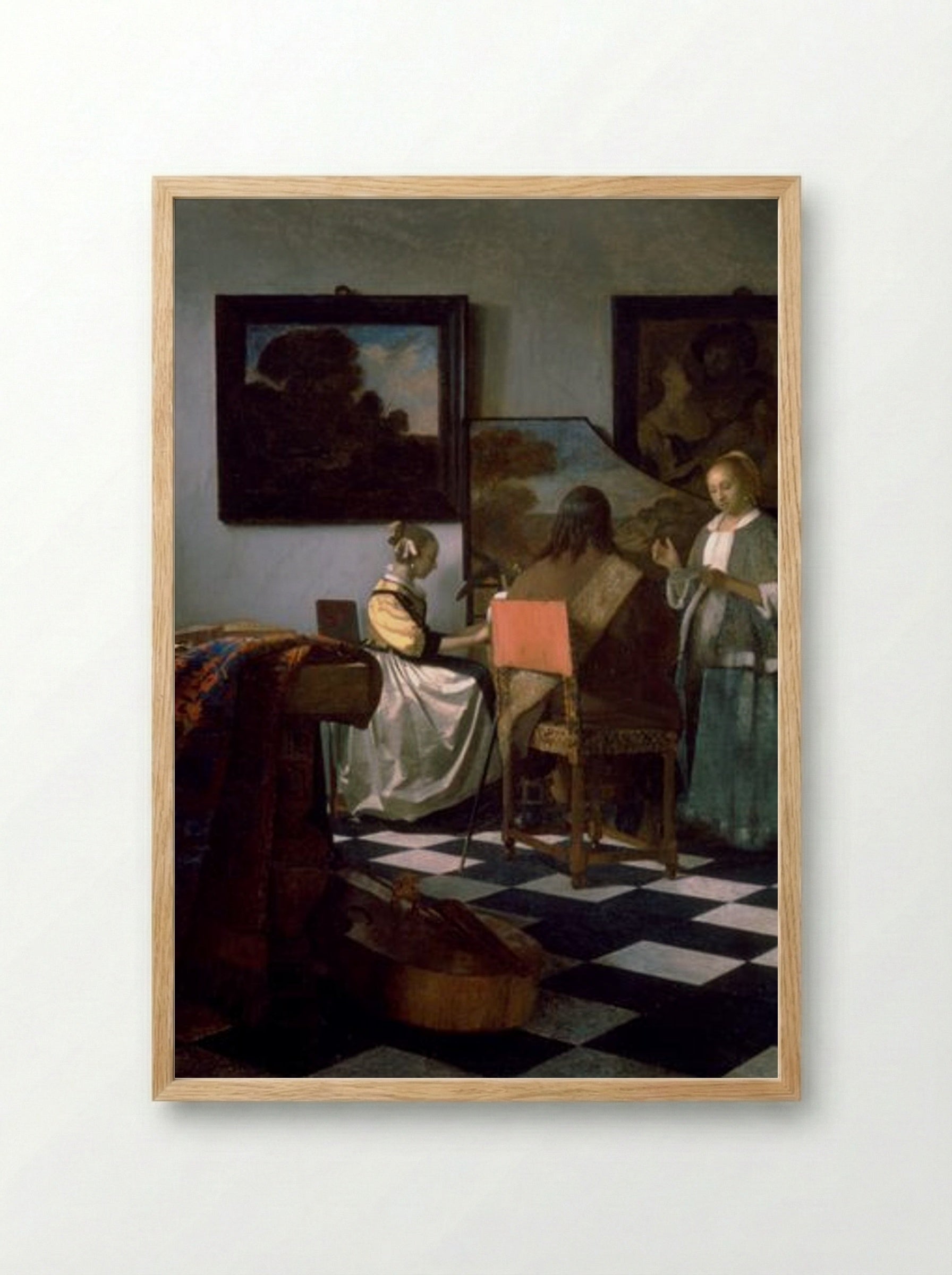 The Concert - Johannes Vermeer - Framed Print Wood