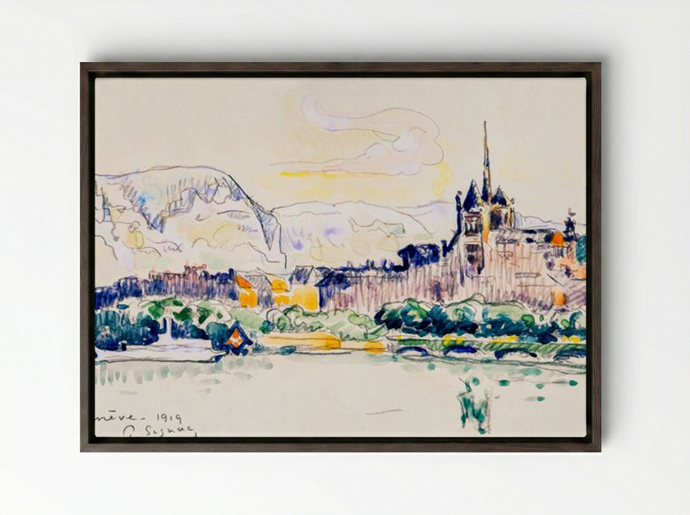 Geneva, 1919 - Paul Signac - Framed Canvas Dark Wood