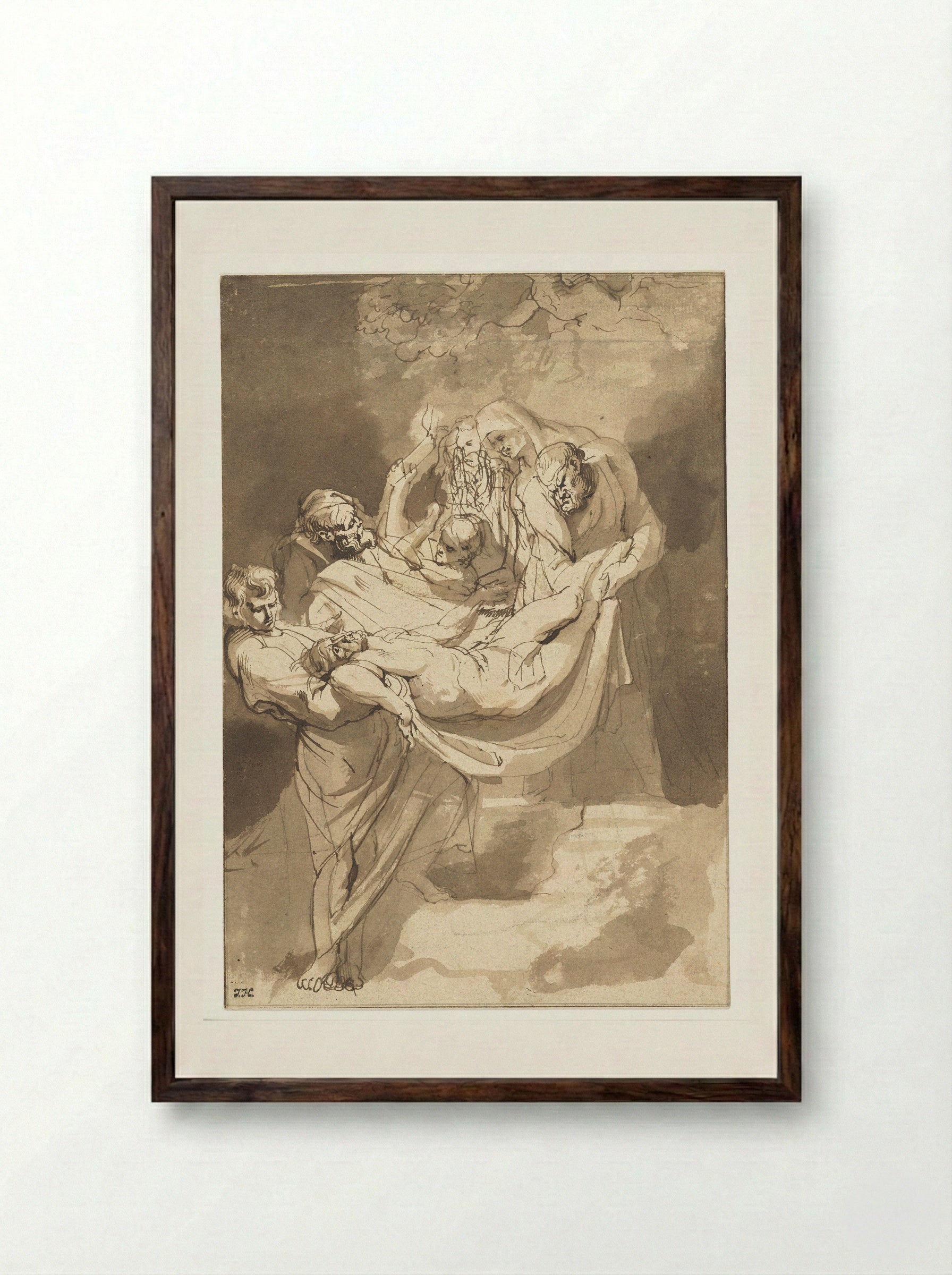The Entombment - Peter Paul Rubens - Framed Print Dark Wood