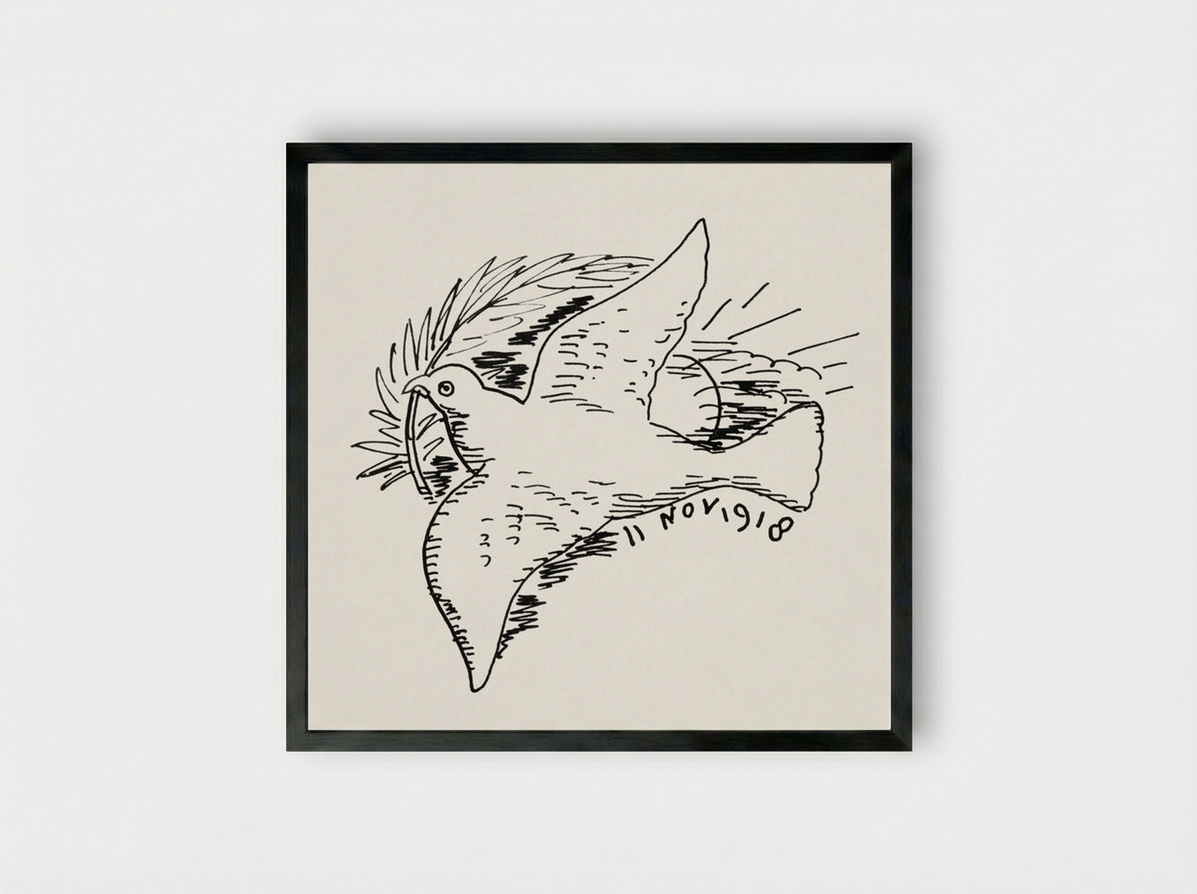 Peace Dove - Leo Gestel - Framed Print Black