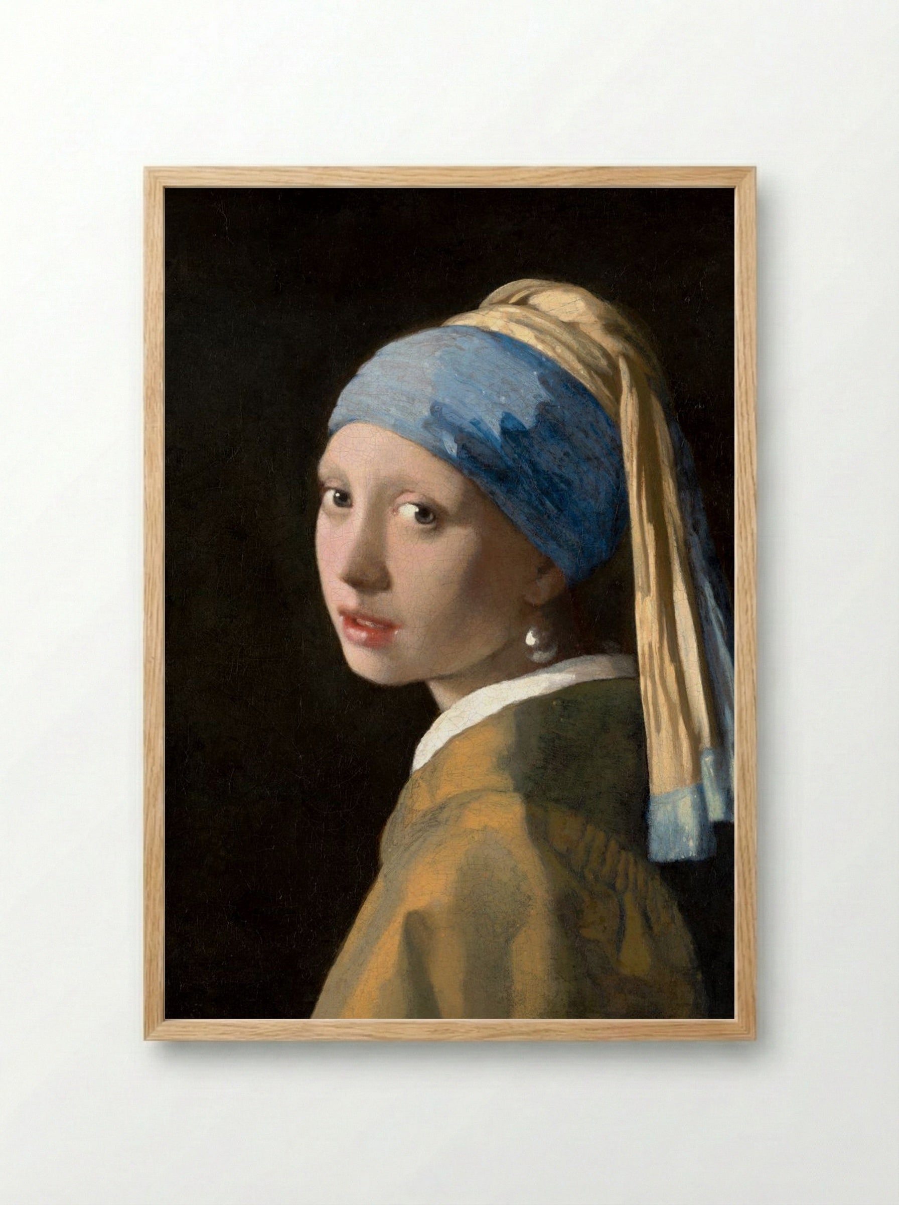 Girl with a Pearl Earring - Johannes Vermeer - Framed Print Wood